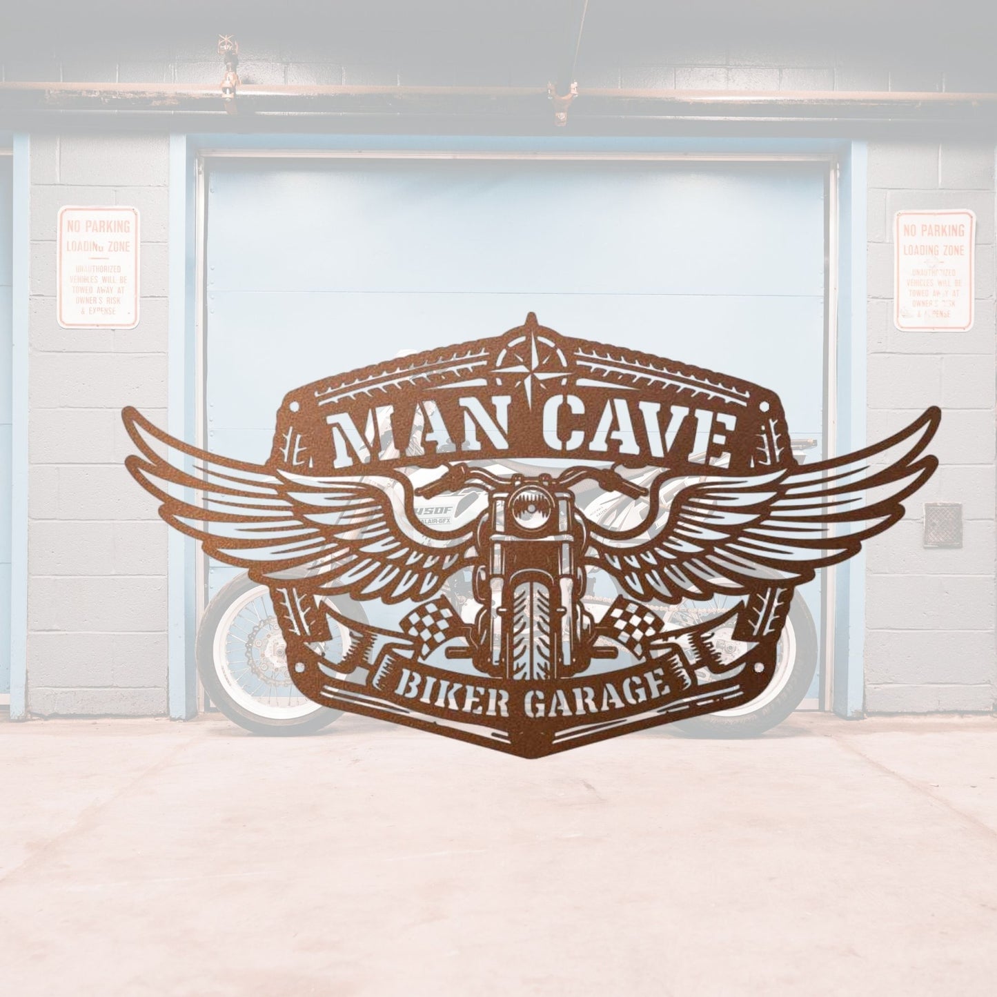 Biker Garage Metal Sign, Personalized Man Cave Decor, Custom Motorcycle Wall Art, Route 66 Retro Sign, Chopper Rider Gift, Workshop Sign