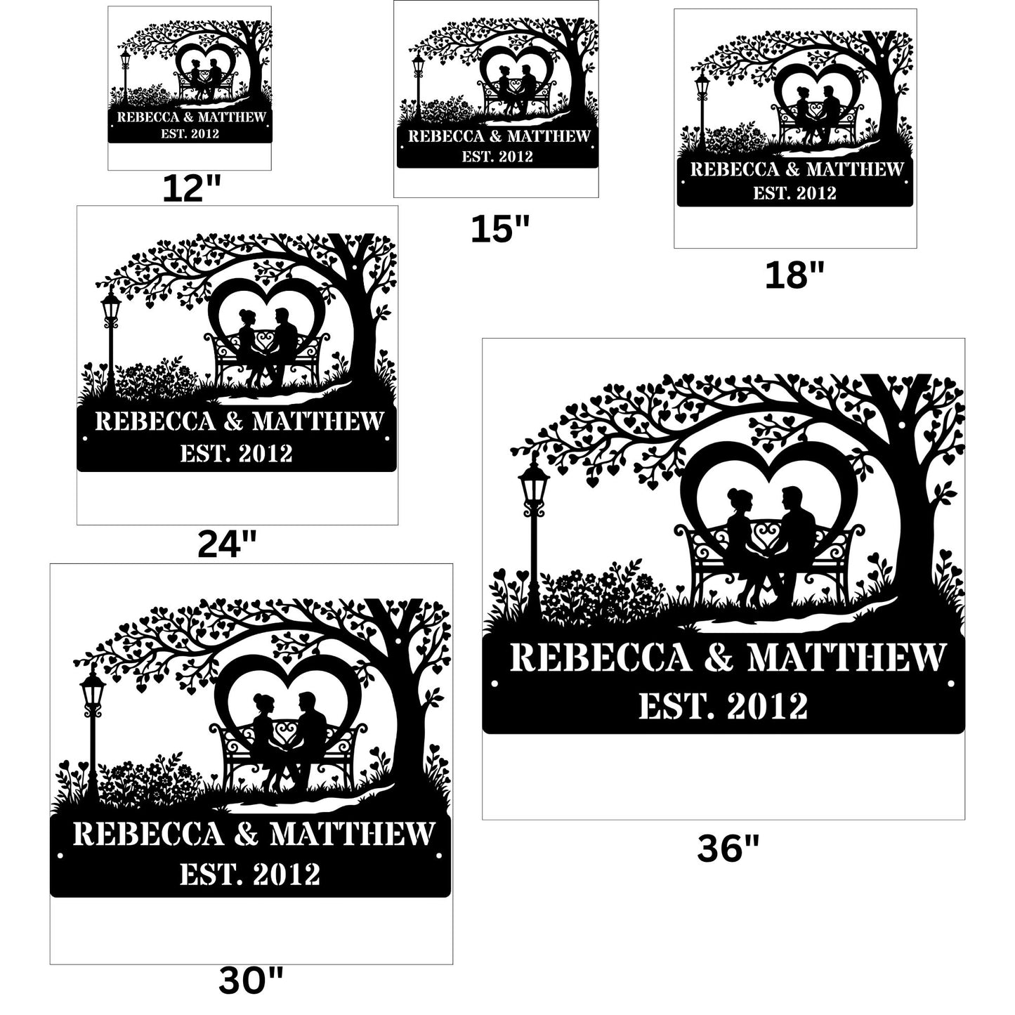 Personalized Couples Metal Sign, Custom Metal Wall Art, Anniversary Gift, Wedding Gift, Mr and Mrs Sign, Home Decor, Romantic Gift Idea