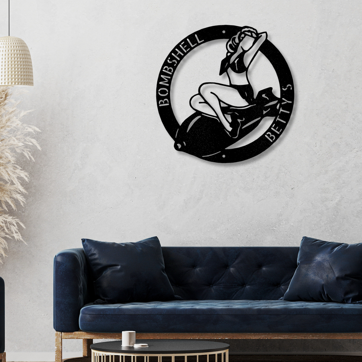 Bomber Lady Metal Sign, Small Business Metal Sign, Female Silhouette, Wall Hanging Decor, Personalized Man Cave Sign, Large Wall Metal Sign