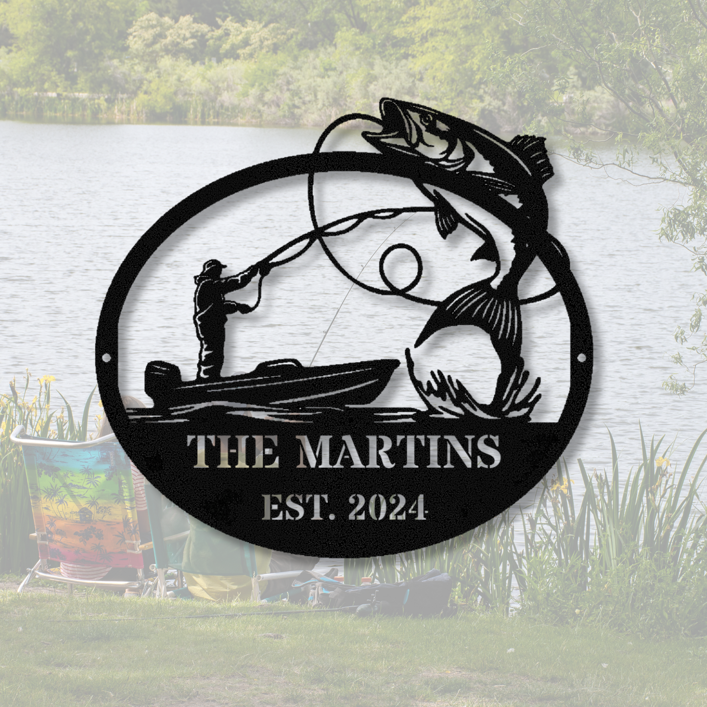 Fishing metal sign, fishing decor, lake house sign, angler gift, rustic cabin decor, fish wall art, perfect for outdoor enthusiasts