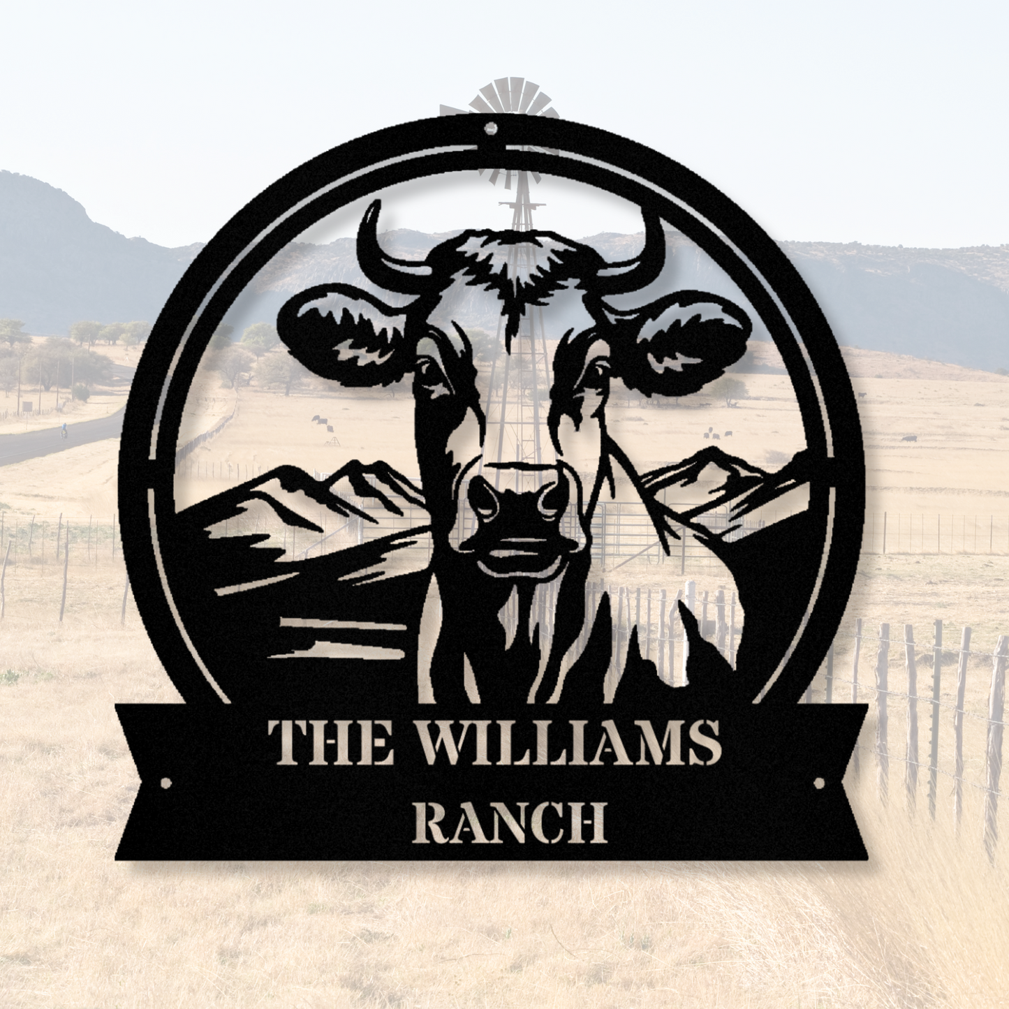 Farm Ranch Metal Sign, Farmhouse Metal Sign, Farm Address Sign, Cow Metal Sign, Cattle Wall Decor, Personalized Entance Sign, Metal Farm Sign