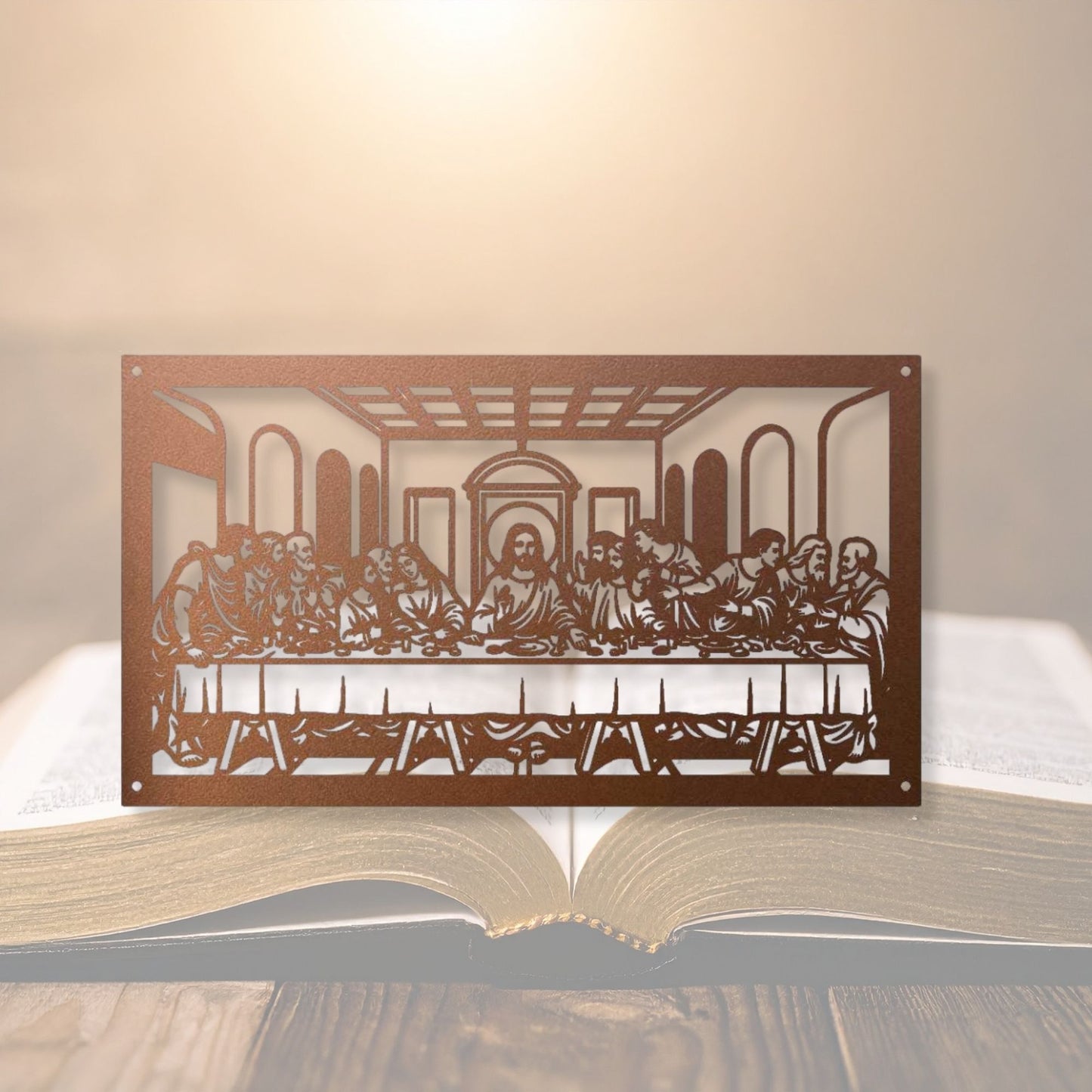 Last Supper Metal Wall Art, Jesus and Disciples Metal Sign, Christian Home Decor, Religious Wall Hanging Scripture Art, Easter Gift New Home