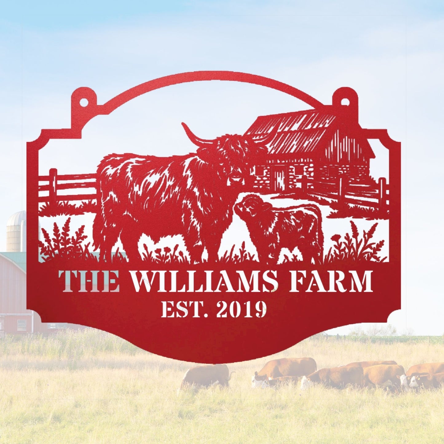 Custom Cattle Farm Sign, Personalized Ranch Sign, Farm Name Sign, Cattle Ranch Decor, Custom Farmhouse Sign, Livestock Gift