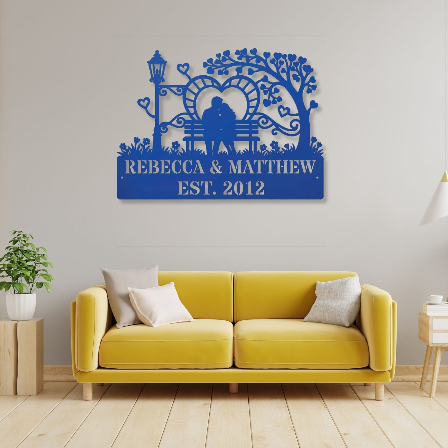Custom couples established metal sign, personalized anniversary gift, wedding gift, metal wall art, custom home decor sign, rustic decor