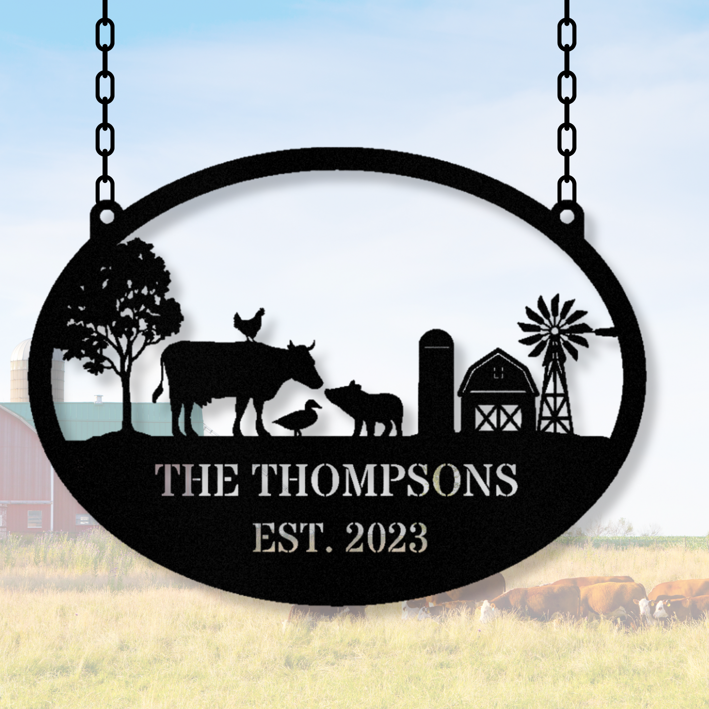 Personalized Farmhouse Metal Sign, Hanging Address Sign, Barn Metal Sign, Last Name Metal Sign