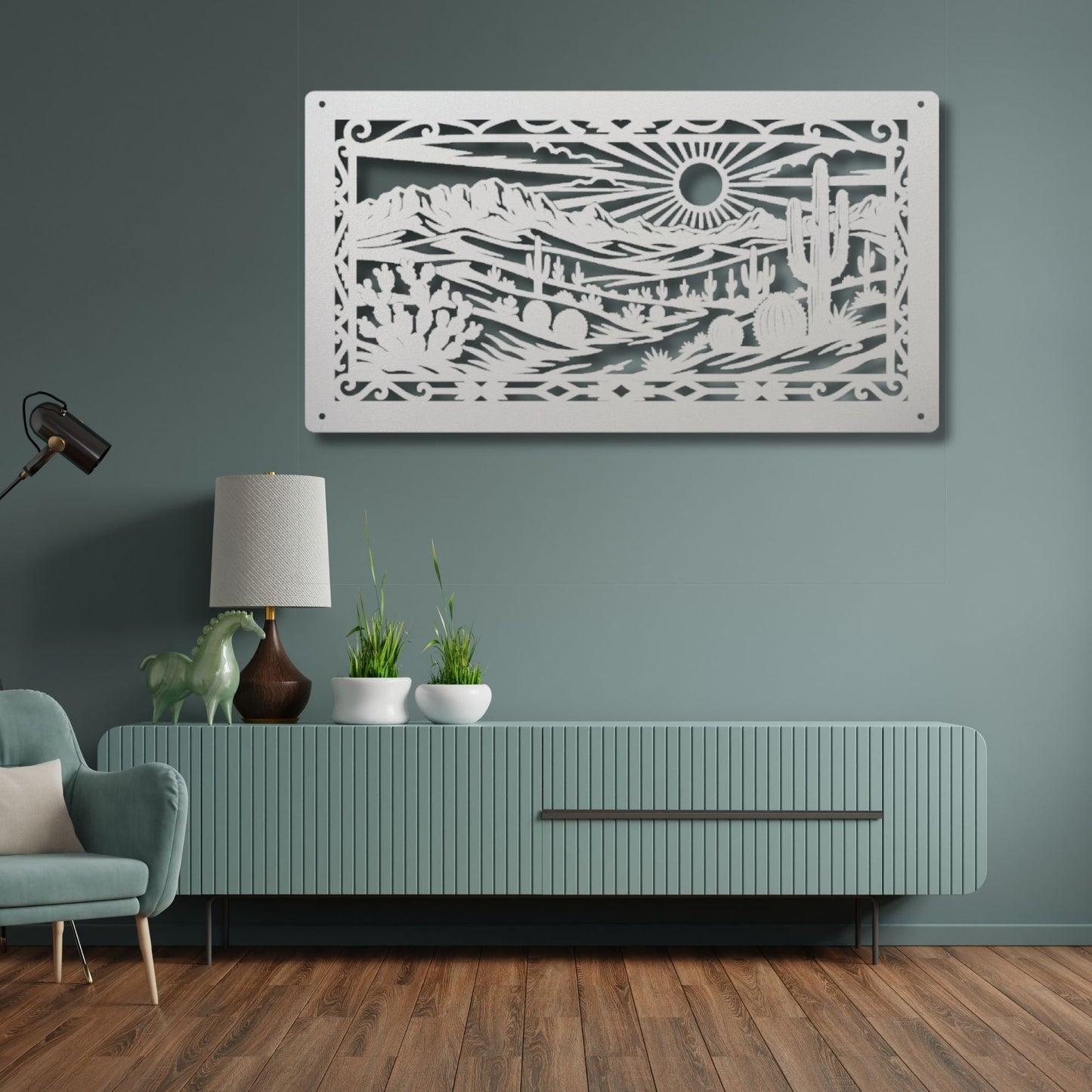 Cactus Desert Metal Art, Southwestern Decor, Rustic Wall Art, Western Home Decor, Boho Wall Hanging, Desert Cactus Art, Nature Decor