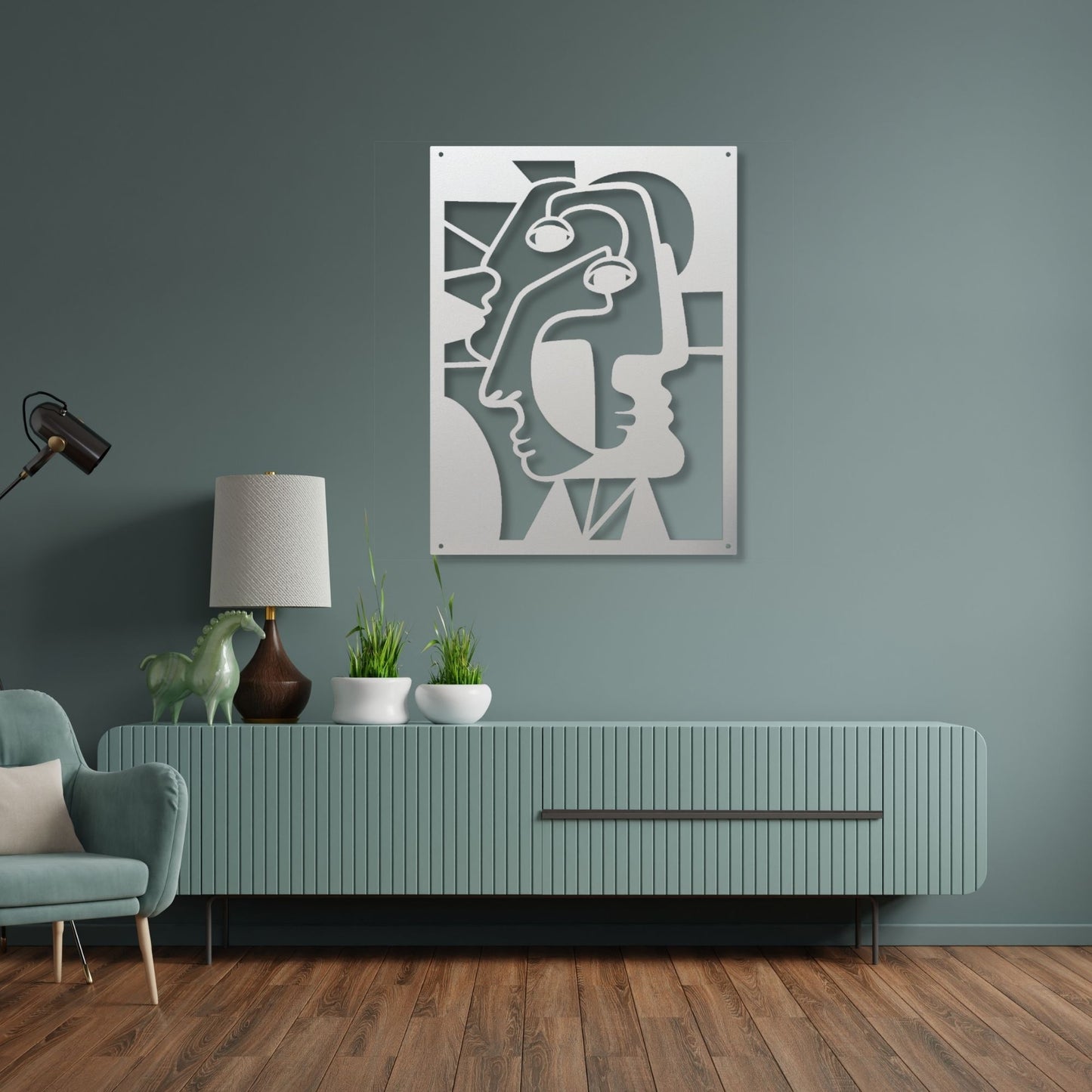 Picasso Metal Wall Art, Abstract Metal Wall Decor, Modern Cubist Art, Artistic Home Decor, Gallery Wall Art, Metal Sculpture Gift