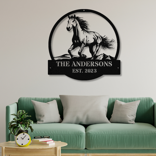 Horse Metal Sign, Rustic Horse Wall Art, Equestrian Gift, Farmhouse Decor, Horse Lover Sign, Western Metal Art