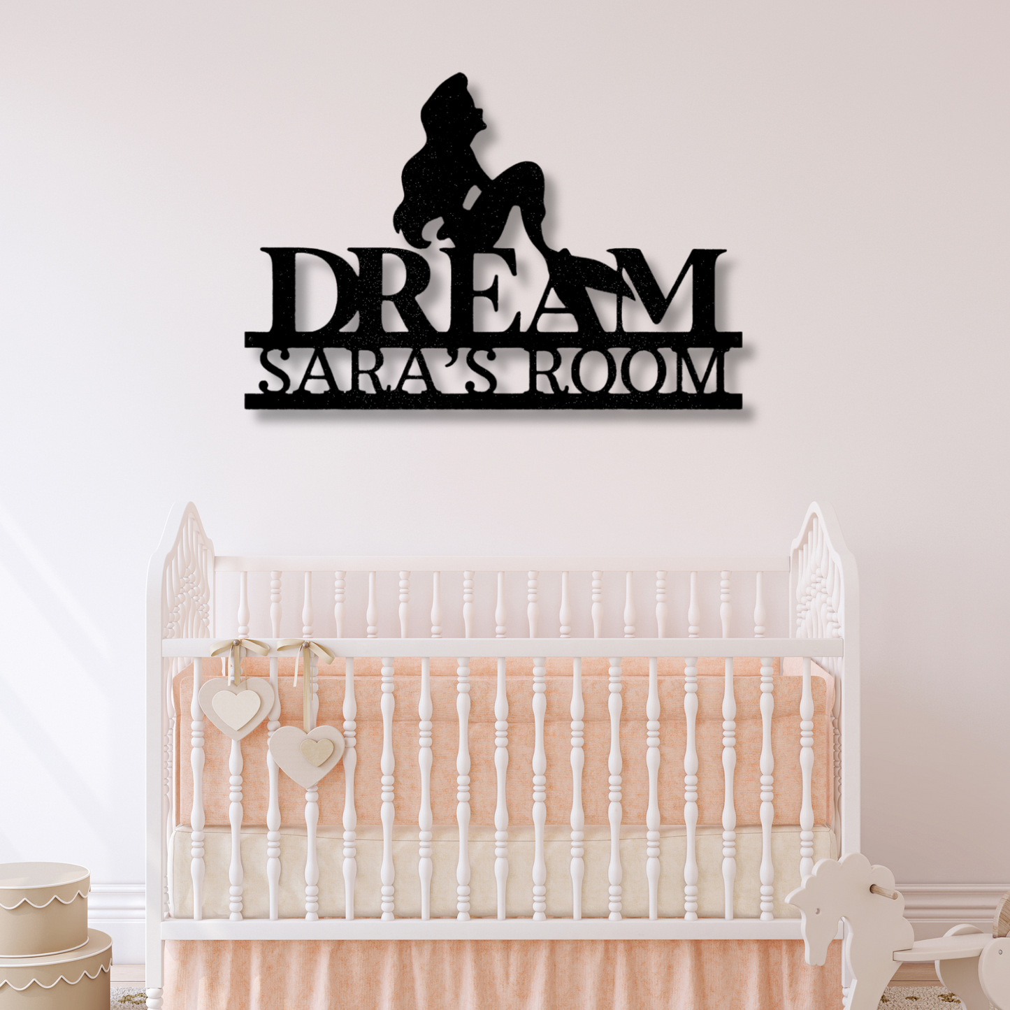 Personalized Mermaid Dreams Metal Steel Sign, Custom Mermaid Name Monogram, Birthday Gift For Her, Fantasy Gifts, Beach House Wall Decor.