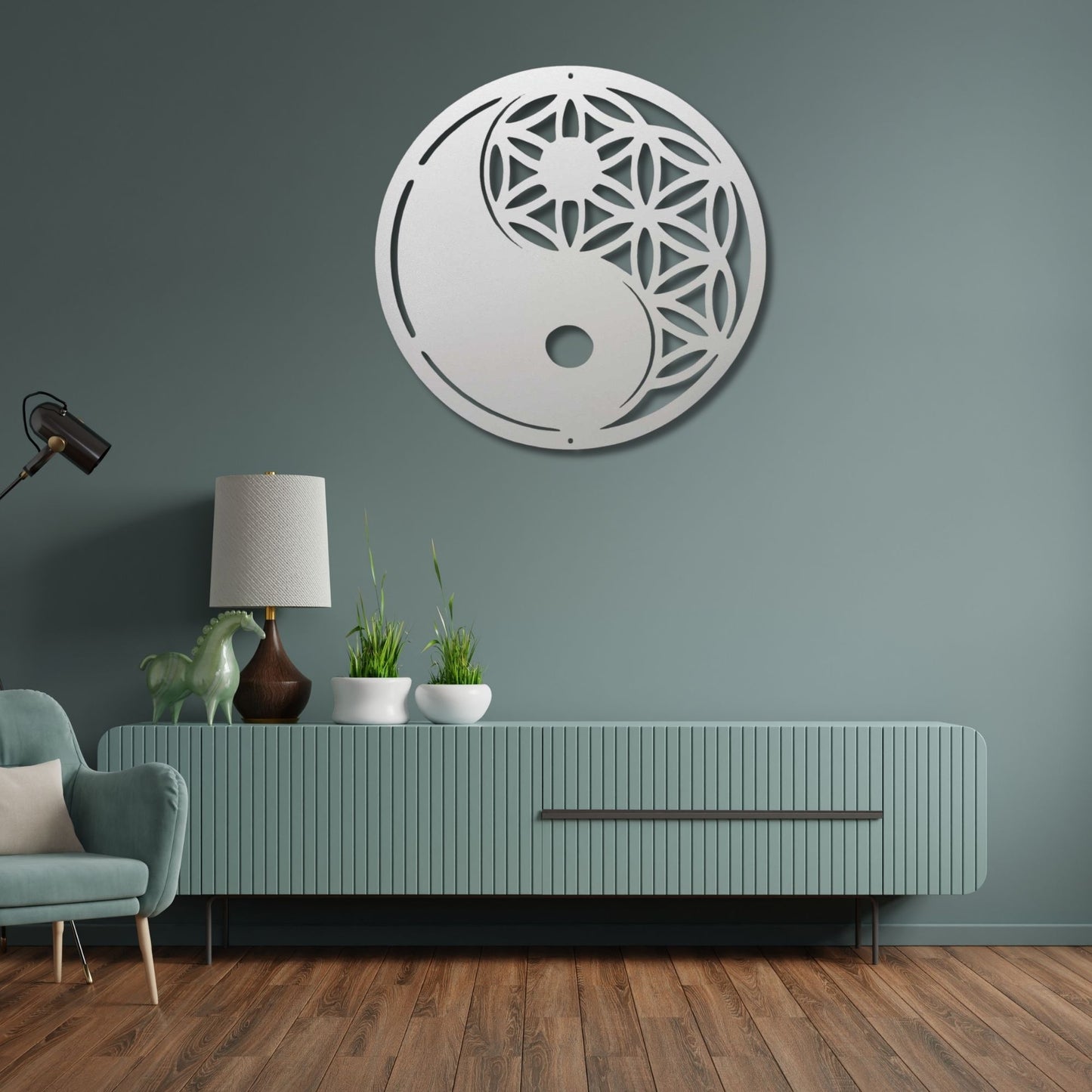 Yin Yang Metal Wall Art, Zen Metal Wall Decor, Modern Metal Sign, Spiritual Home Decor, Minimalist Living Room Art, Balance Harmony Gift