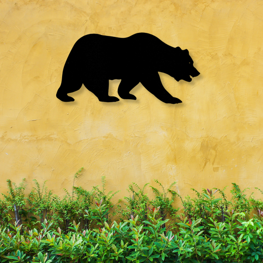 Grizzly Bear Metal Sign, Cabin Wall Art Decor, Lake House Art, Grizzly Bear Wall Art, Birthday Gift For Hunter Dad, Housewarming Gifts