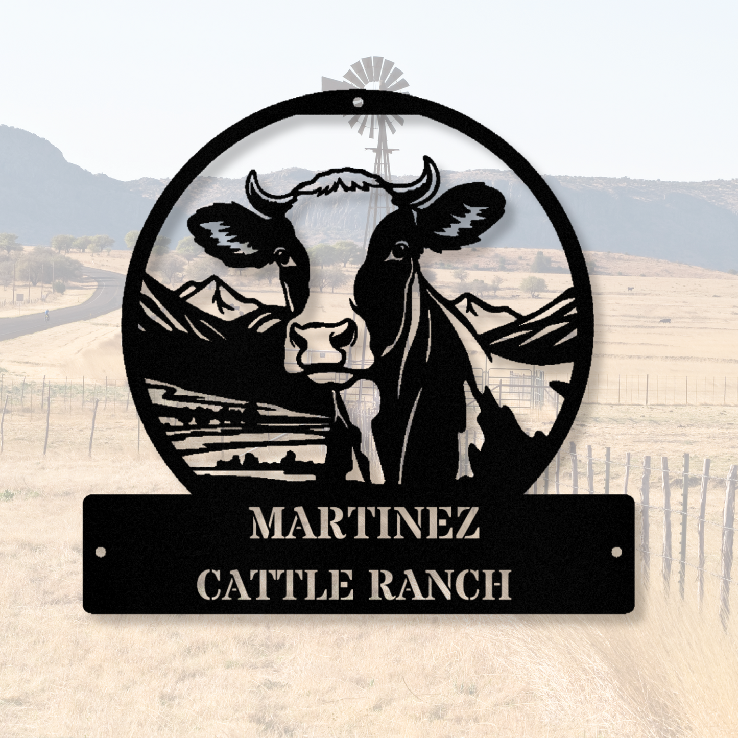 Customized Farmhouse Metal Sign, Mountain Cabin Metal Sign, Cattle Farm Address Sign, Father's Day Gift, Farm Metal Sign