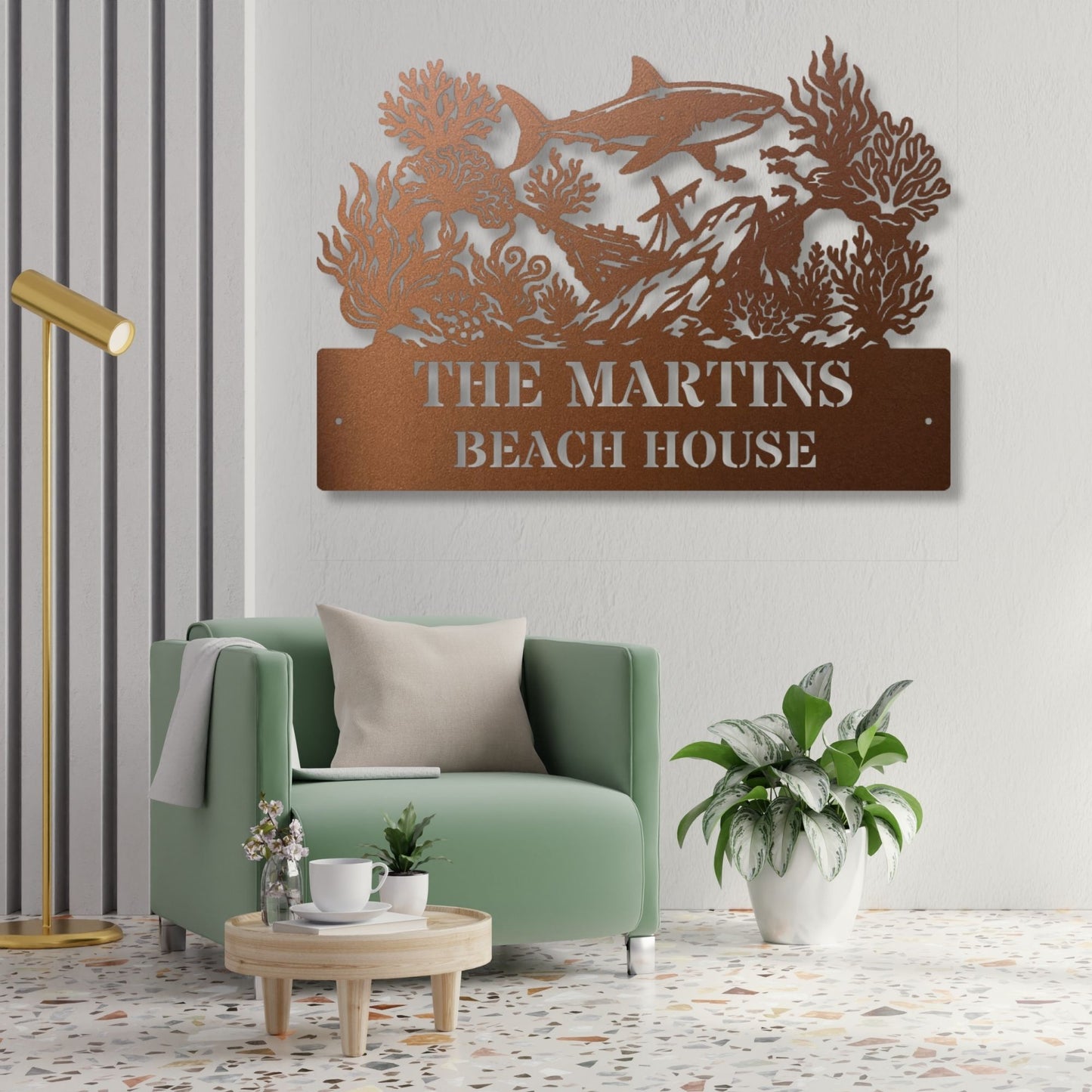 Personalized Seaside Metal Sign, Custom Beach House Sign, Coastal Decor, Ocean Wall Art, Nautical Home Decor, Beach Gift for Her