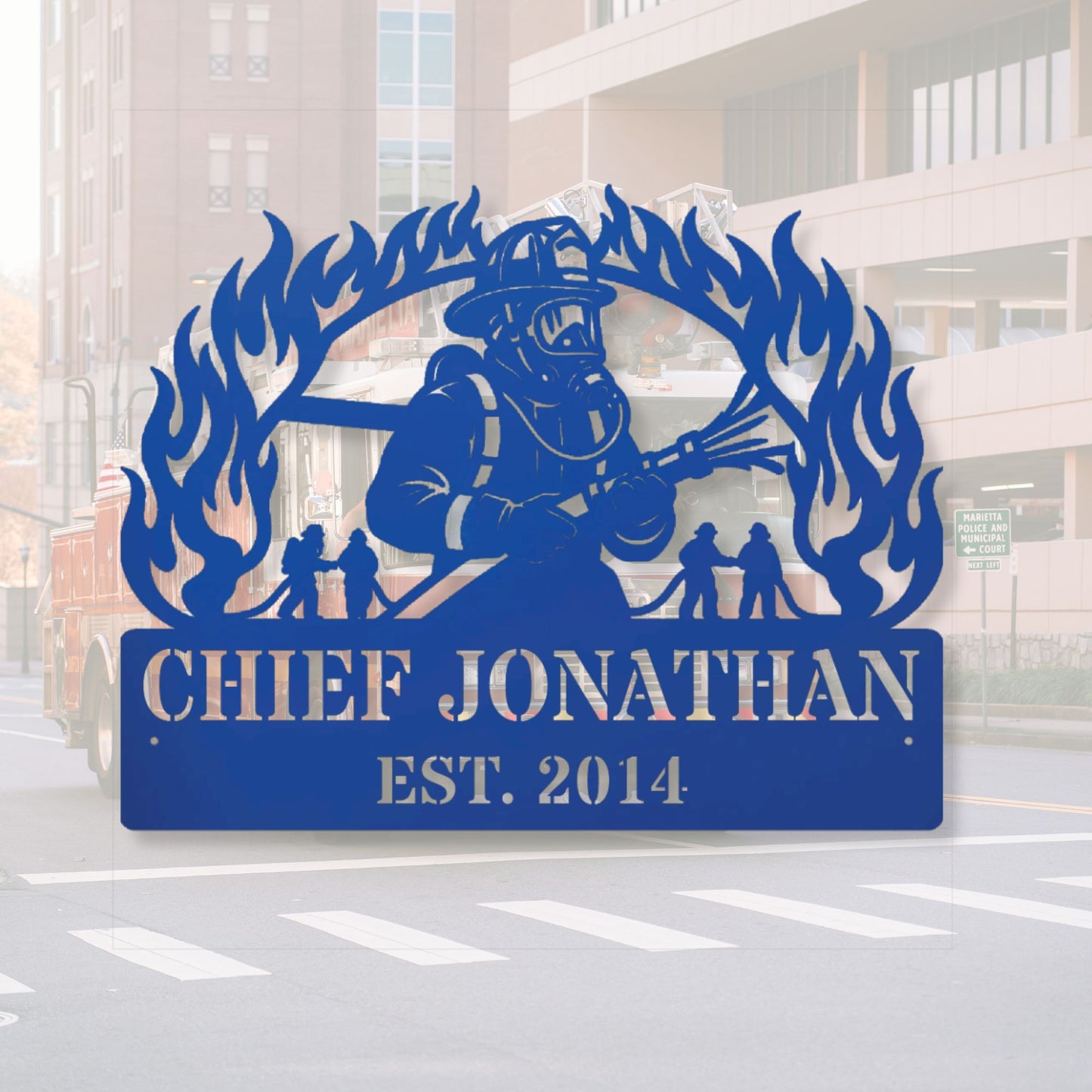 Custom Firefighter Metal Sign, Firefighter Gift, Fire Department Decor, Personalized Fireman Sign, Metal Wall Art, First Responder Gift
