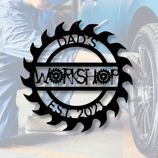 Custom Unique Workshop Metal Sign, Personalized Unique Workshop Metal Art, Birthday Gift For Him, Indoor Outdoor Wall Hanging, Meaningful Gift.