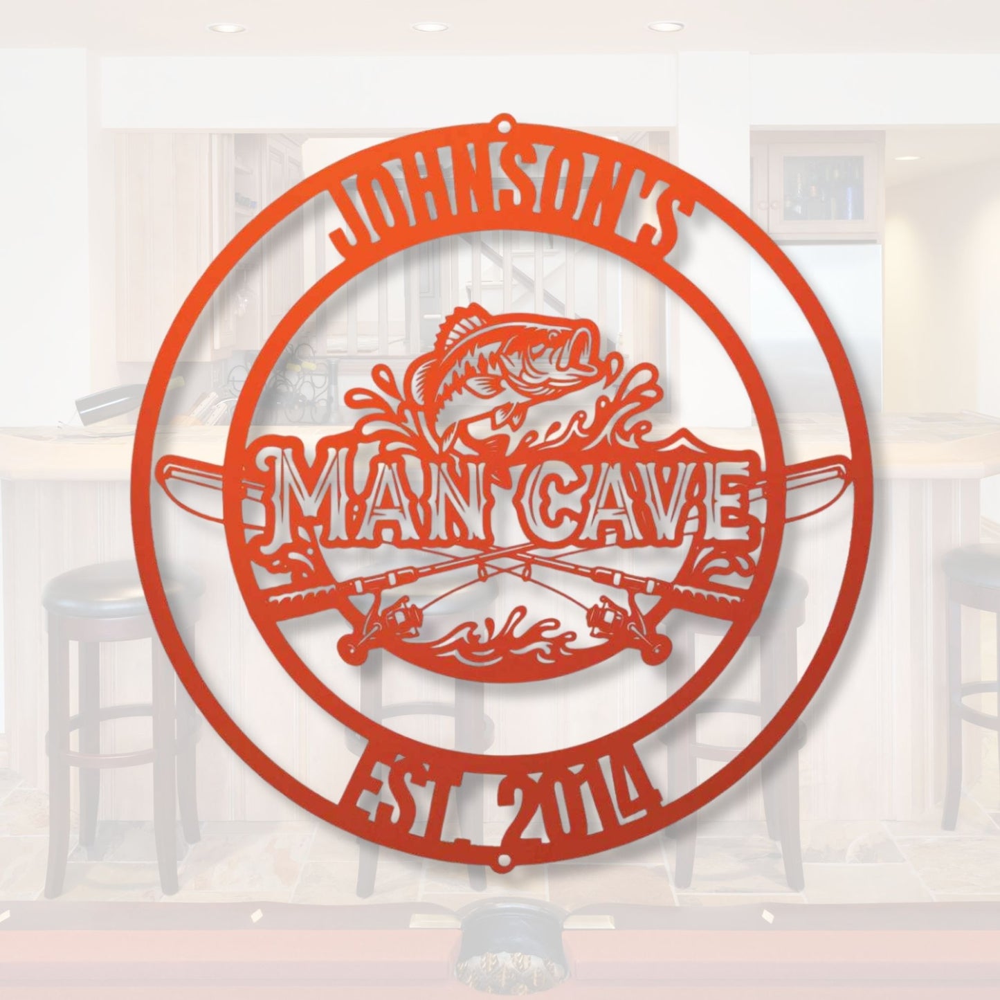 Custom Basement Bar Sign, Man Cave Bar Sign, Personalized Metal Name Sign, Speakeasy Wall Decor, Housewarming Gift for Men, Metal Art