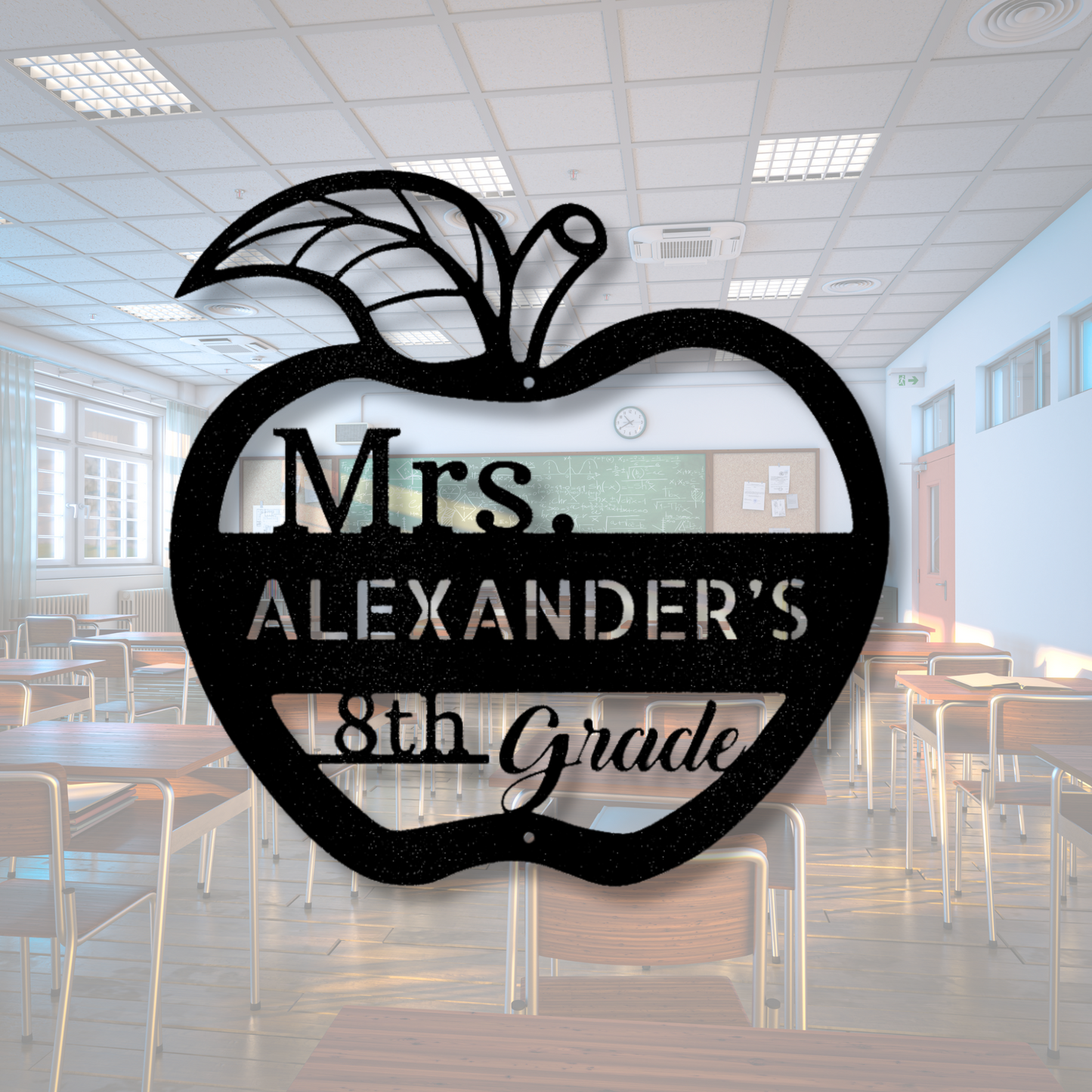 Personalized Teacher Appreciation Metal Steel Sign, Custom Name Gift For Junior School Teacher, Student To Teacher Gift, Meaningful Gift, Housewarming Wall Decor.