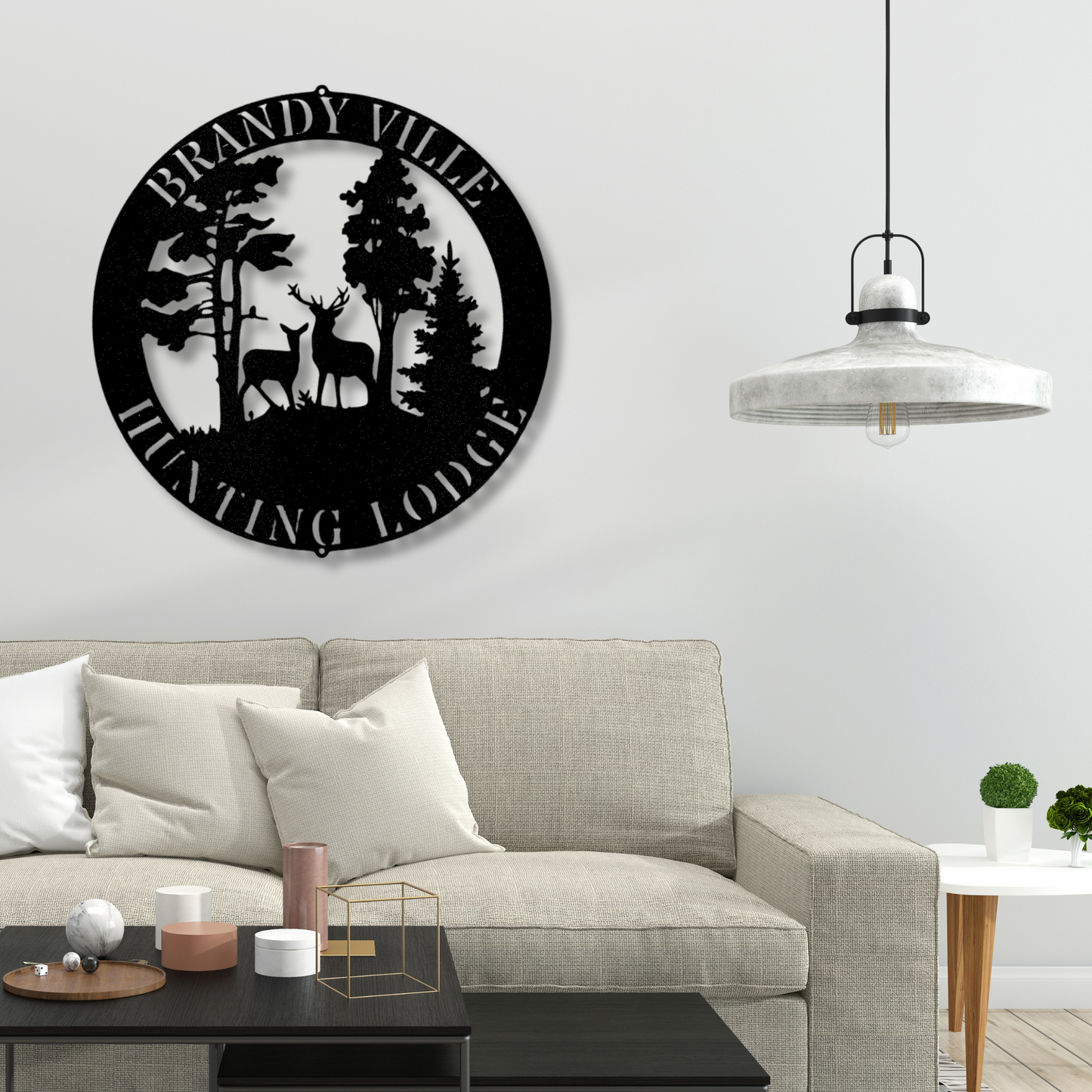 Custom Deer Scene Metal Sign, Personalized Deer In The Wild Metal Sign Gift For Hunter Dad, Hunting Resort Wall Art Decor, Cabin Wall Art Hanging.