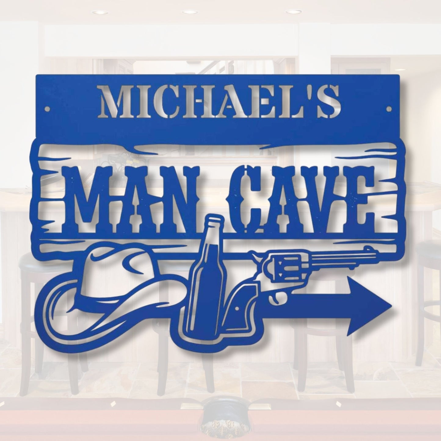 Personalized Bar Metal Sign, Custom Man Cave Name Sign, Home Tavern Decor, Metal Beer Sign, Outdoor Patio Bar Sign, Groomsmen Gift, Pub