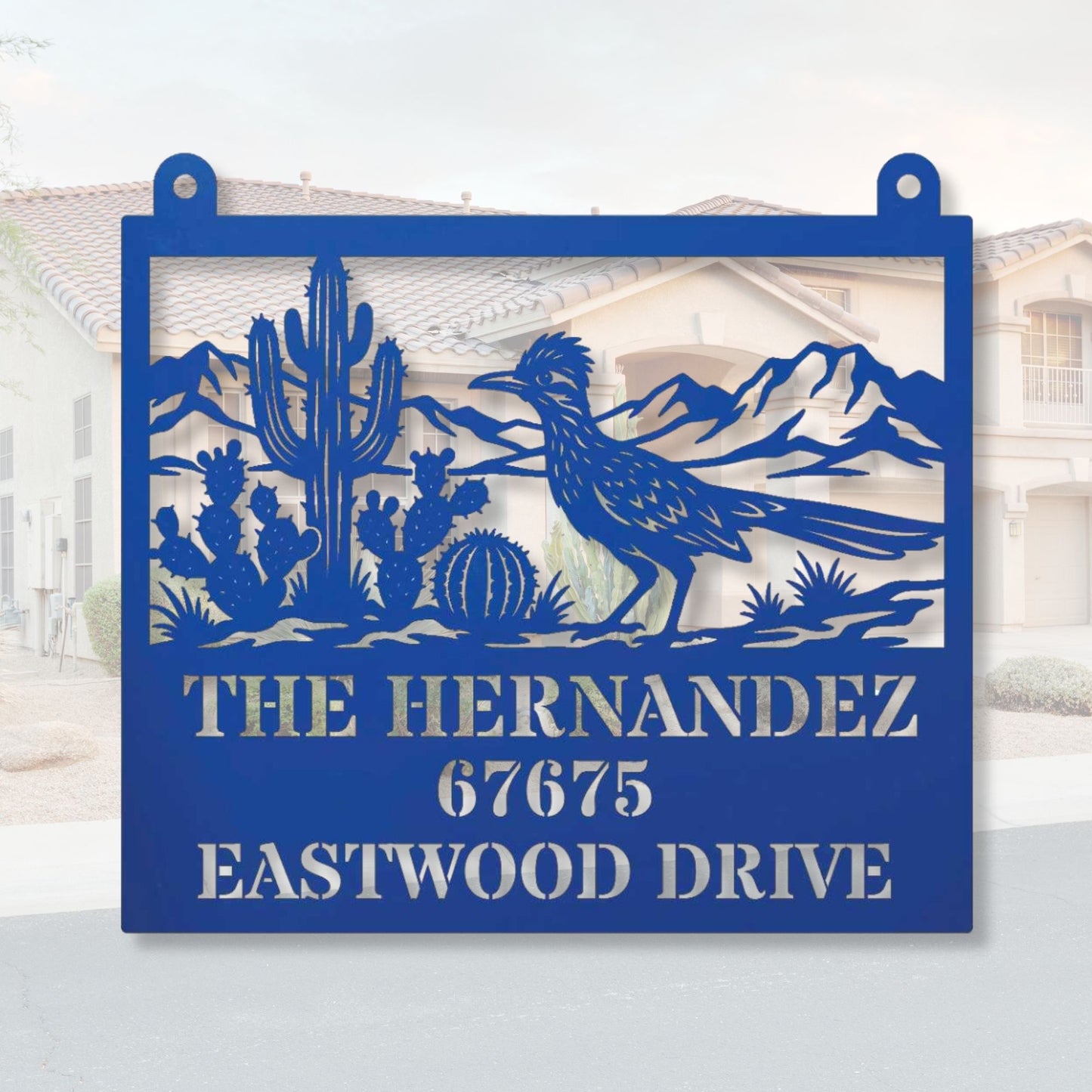 Custom Address Number Plate, Personalized Roadrunner Metal Sign, Desert Home Decor, Southwest Porch Sign, Yard Name Sign, New Mexico Gift
