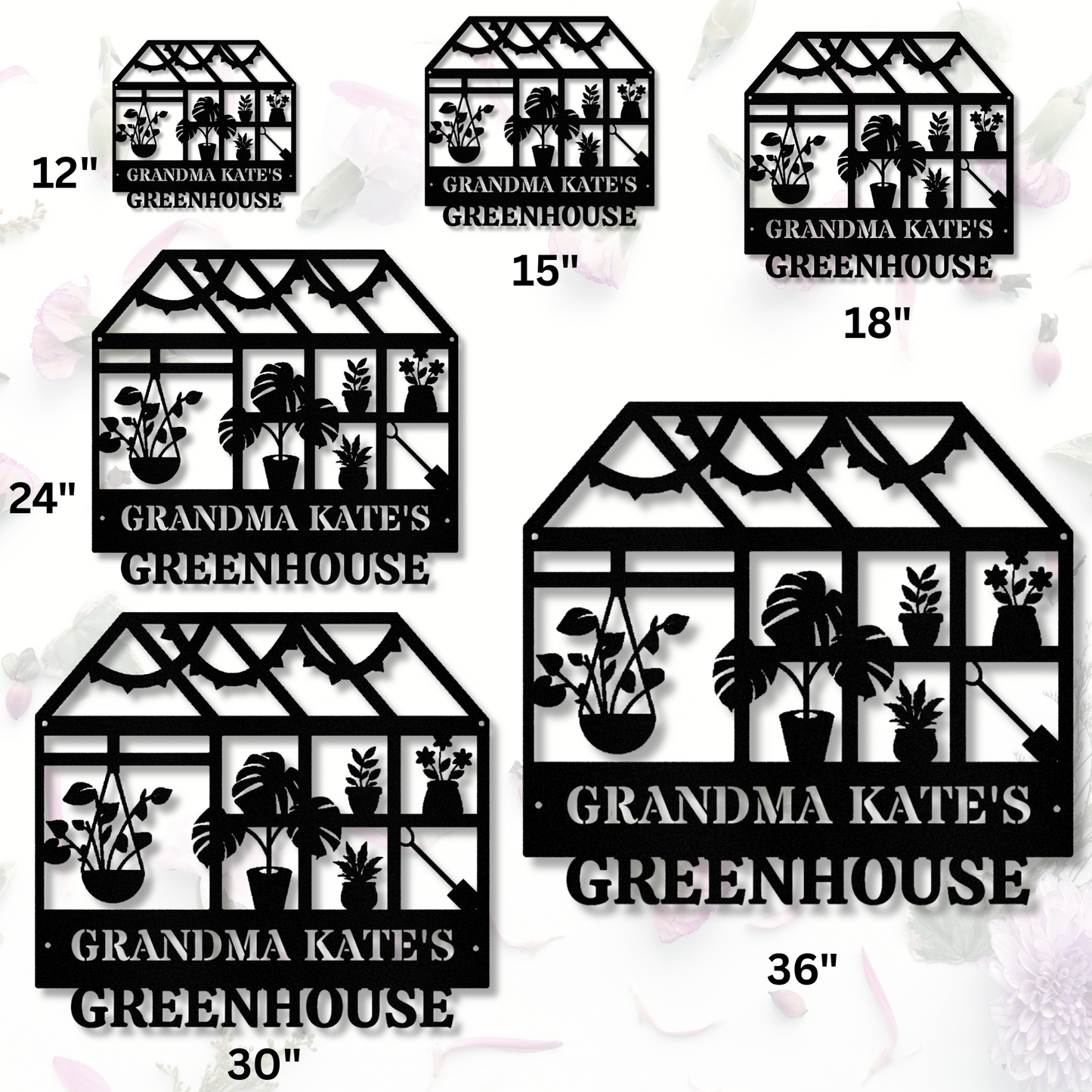 Personalized Greenhouse Garden Metal Sign, Garden Decor, Outdoor Garden Sign, Grandma Nana's Gift, Garden Lover Gift