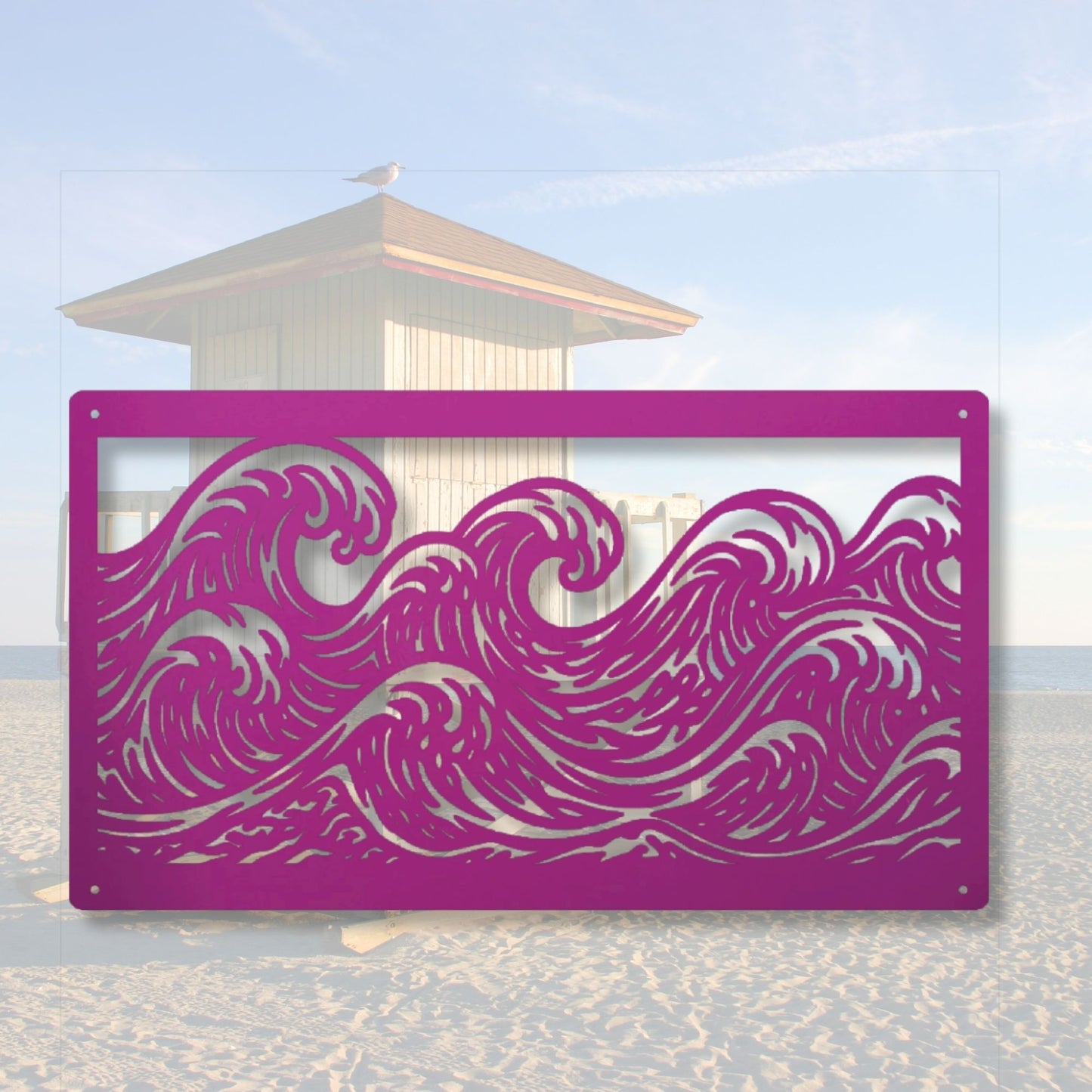 Ocean wave metal wall art, coastal wall decor, beach home decor, nautical art, metal wave wall hanging, sea lover gift