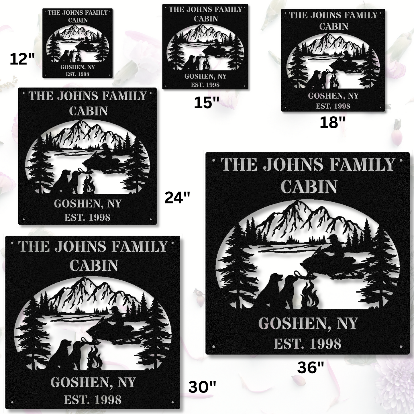 Personalized Mountain Cabin Metal Sign, Ski Mountain Sign, Last Name Metal Sign, Housewarming Gift, Family Name Sign