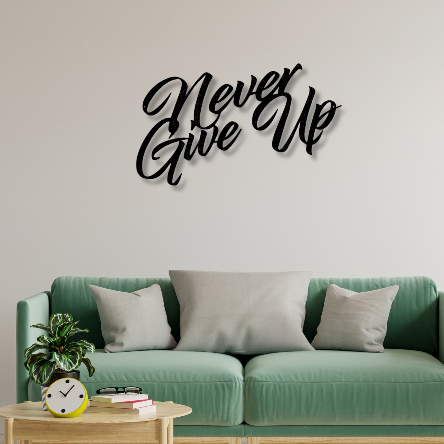 Never Give Up Metal Sign, New Home Sign, Housewarming Gift, Living Room Decor, Wall Hanger, Christmas Gift, House Closing Gift Gift For Her