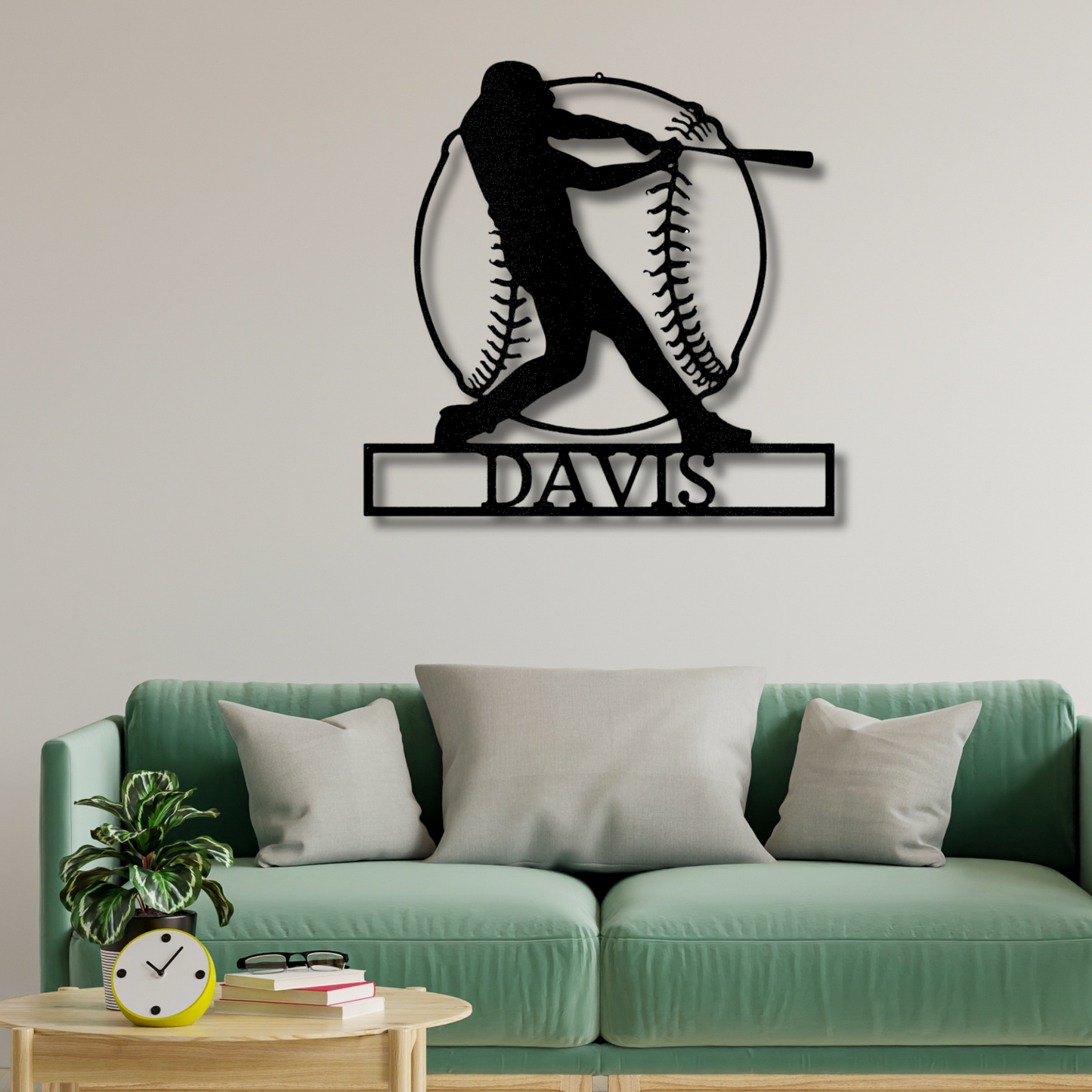 Custom Name Baseball Sign, Home Run Monogram, Baseball Metal Sign, Grandson Gift, Baseball Lover Gift, Personalized Metal Sign