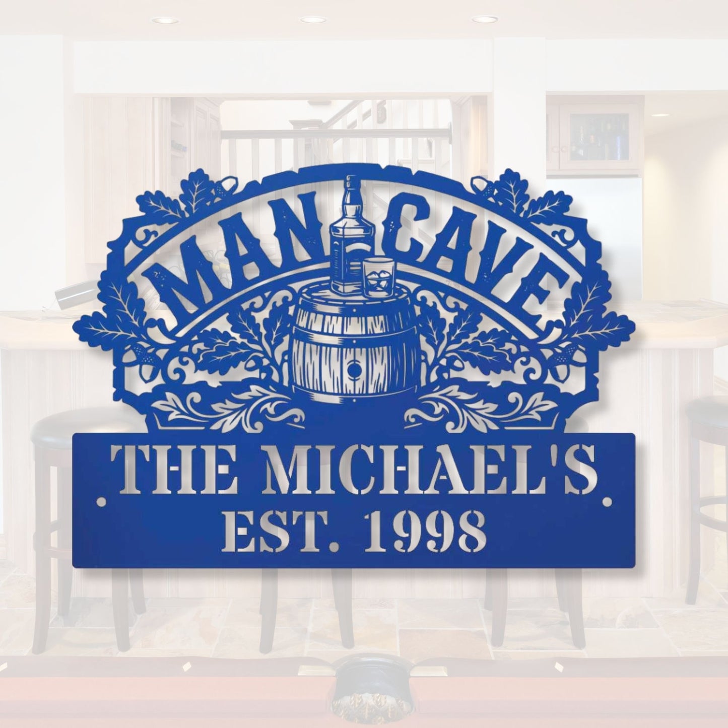 Custom Home Bar Decor, Personalized Man Cave Bar Metal Sign, Funny Pub Sign, Gift for Him, Husband Father Day Gift, Garage Wall Art Decor