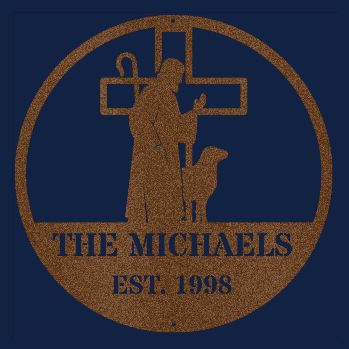 Personalized Christ Shepherd Metal Sign, Christian Wall Art, Religious Decor, Jesus Metal Sign, Faith Home Decor, Shepherd Wall Art