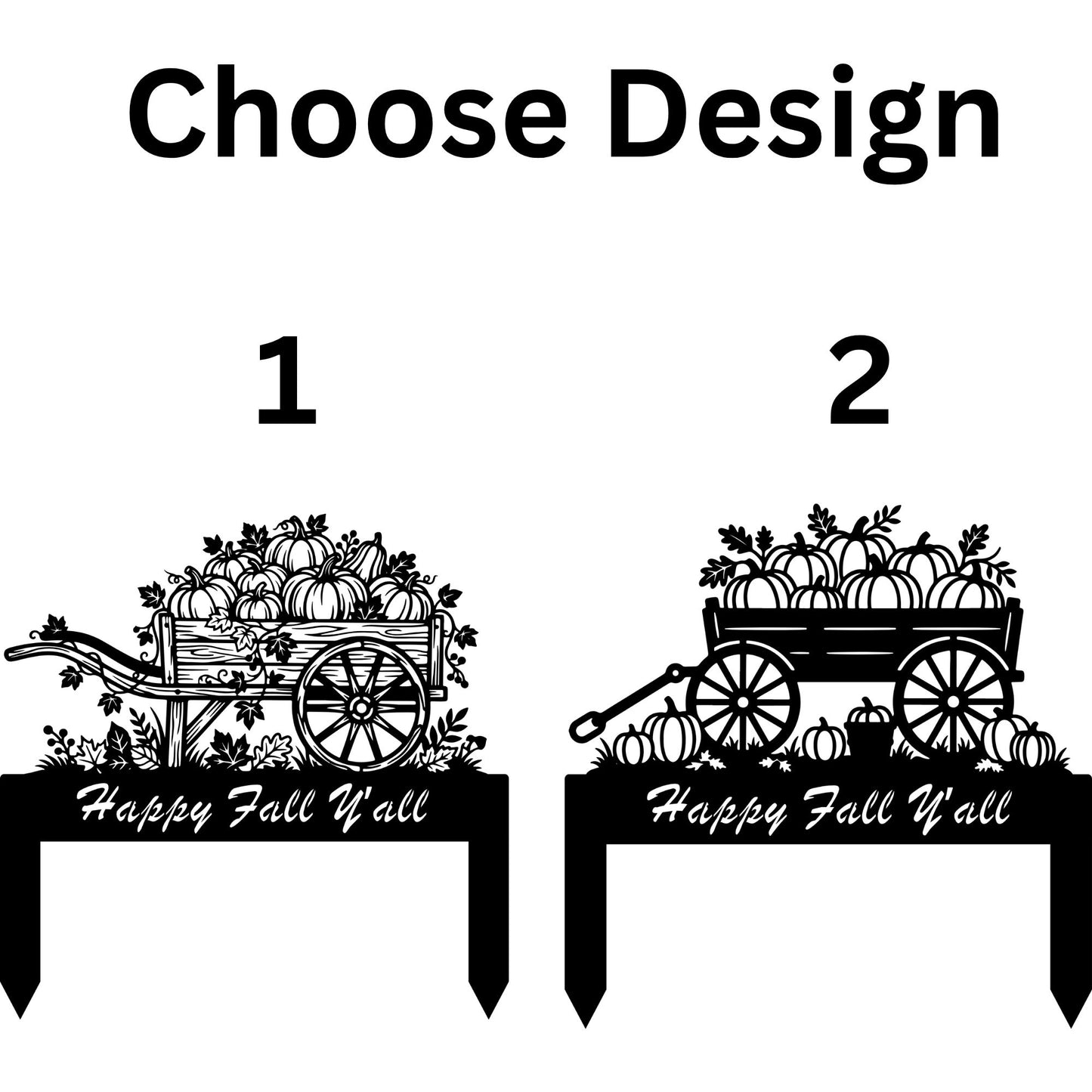 Personalized Fall Pumpkin Cart Metal Yard Sign | Custom Autumn Garden Decor | Outdoor Halloween Welcome Sign | Metal Pumpkin Patch Art