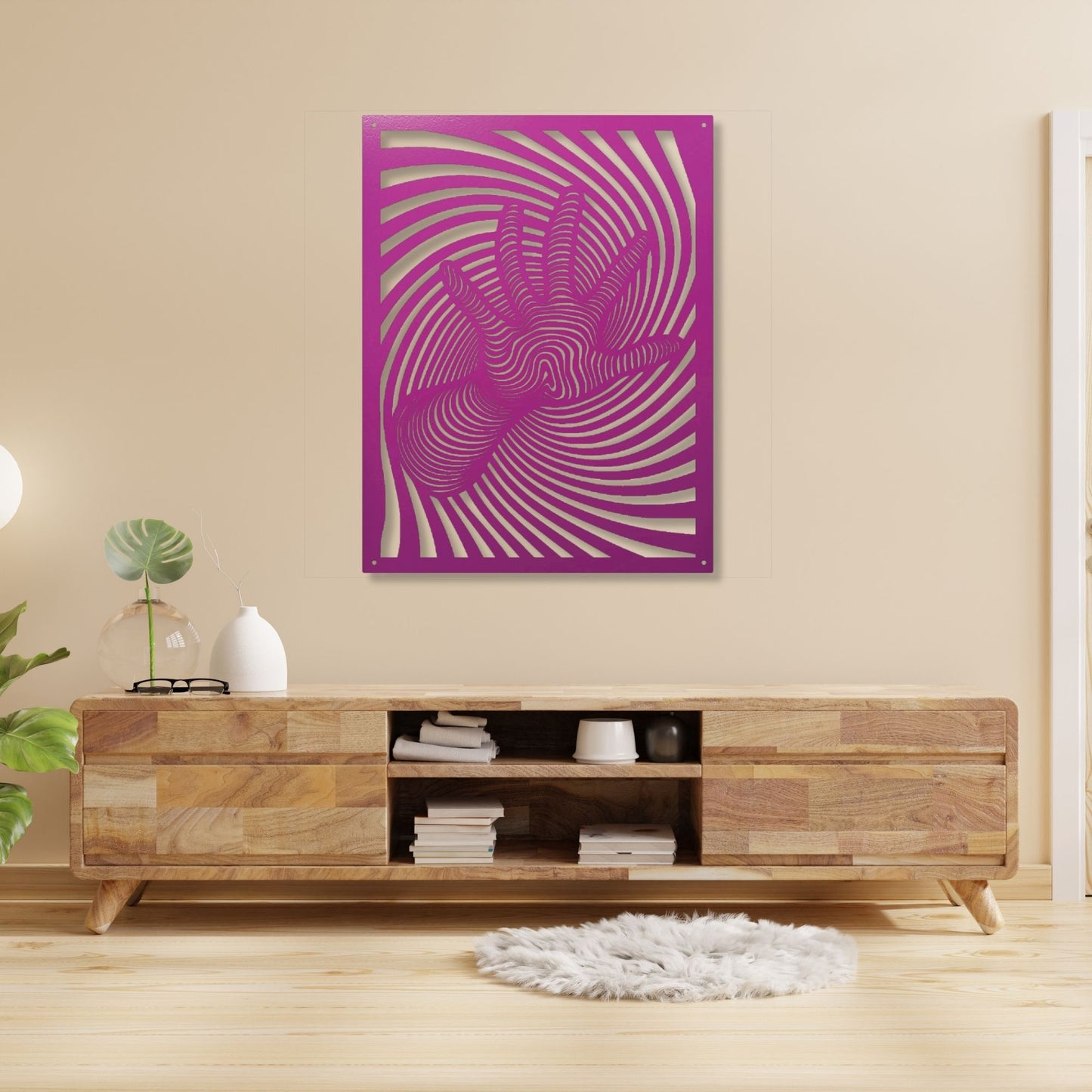 3D Hand Optical Illusion Metal Wall Art, Modern Wall Decor, Unique Metal Sculpture, Hand Wall Art, Home Decor Gift for Art Lovers
