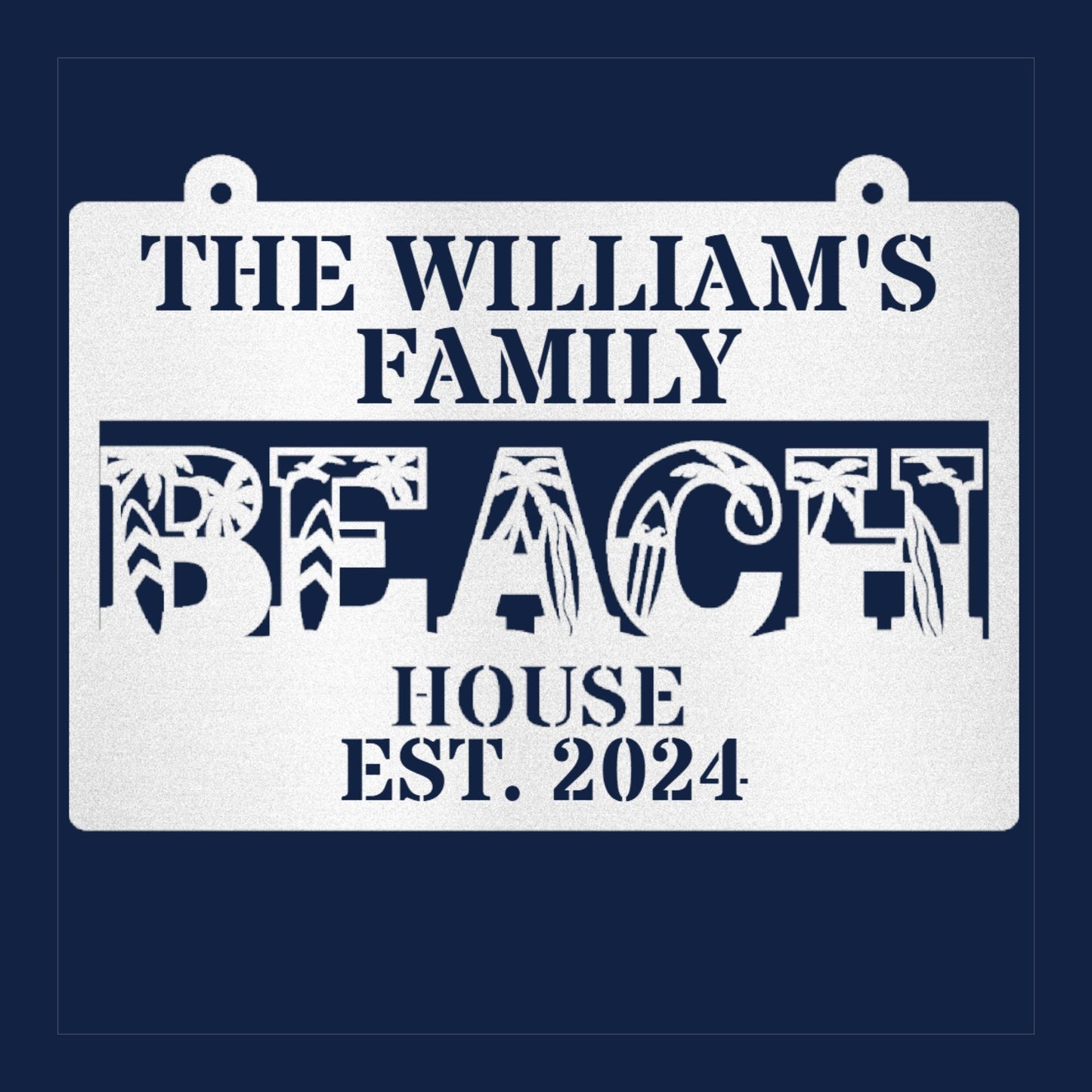 Custom beach house metal sign, personalized beach decor, coastal home wall art, nautical metal sign, beach house gift