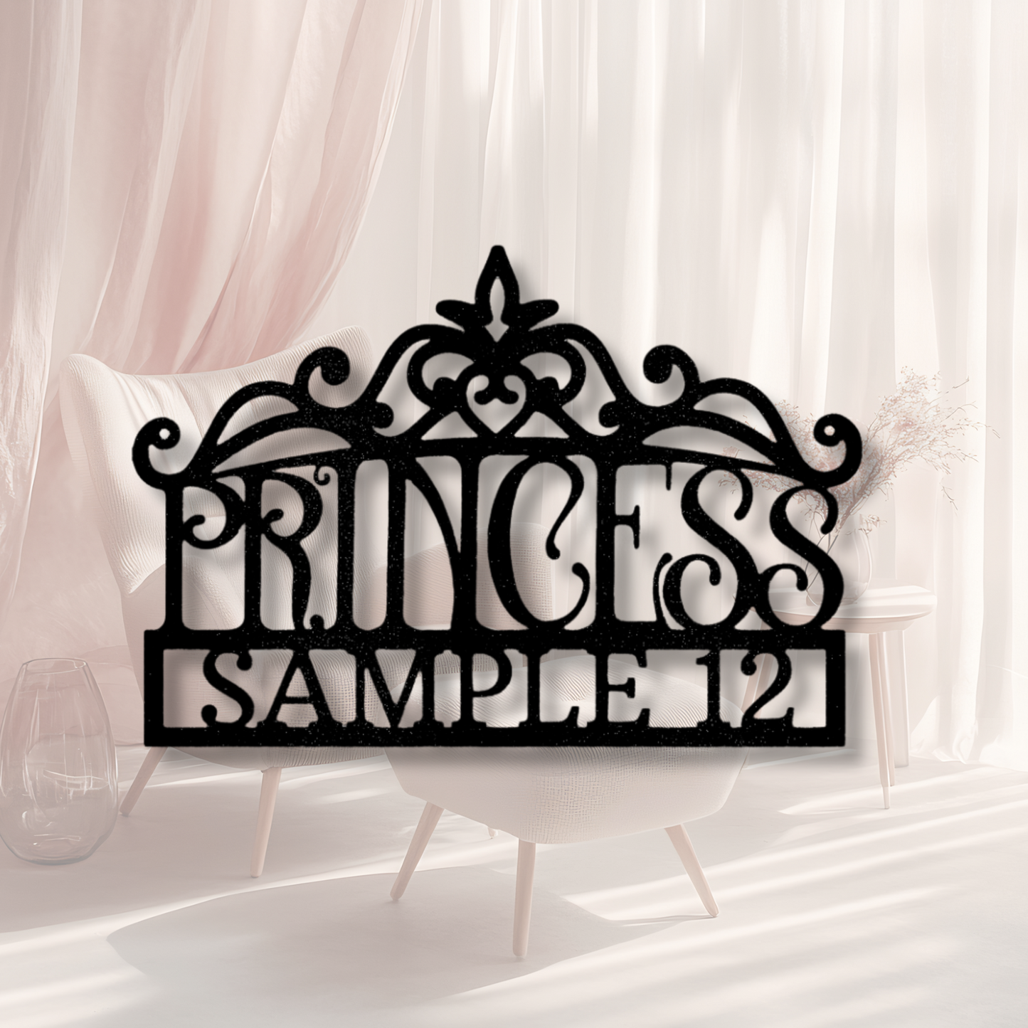 Personalized Princess Crown Metal Sign, Custom Name Gift For Teen Daughter, Bedroom Wall Hanging, Birthday Gift For Teen Niece, Mother To Daughter Gift.