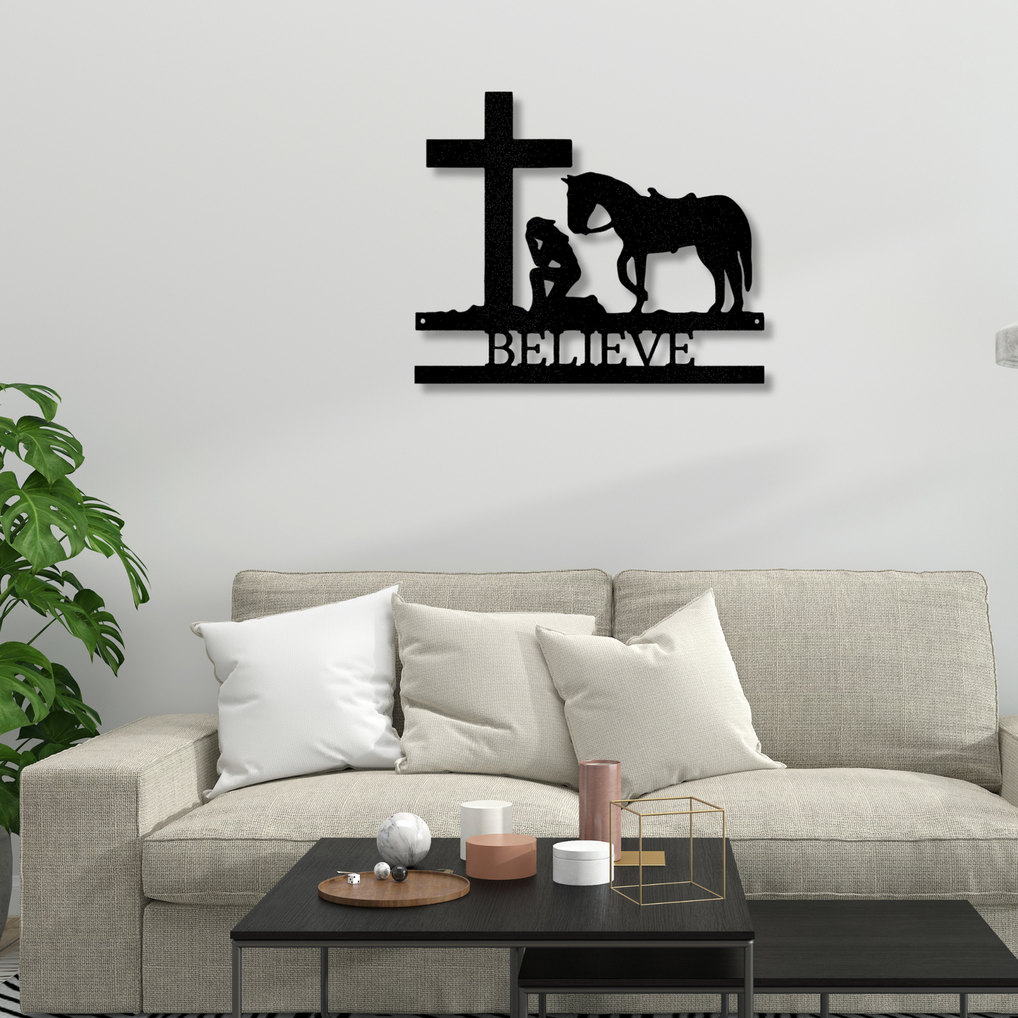 Personalized Praying Girl With A Horse Metal Steel Sign, Kneeling Girl  At A  Cross Custom Sign, Religious Farm Decor, Memorial Signs, Custom Ranch Hangings