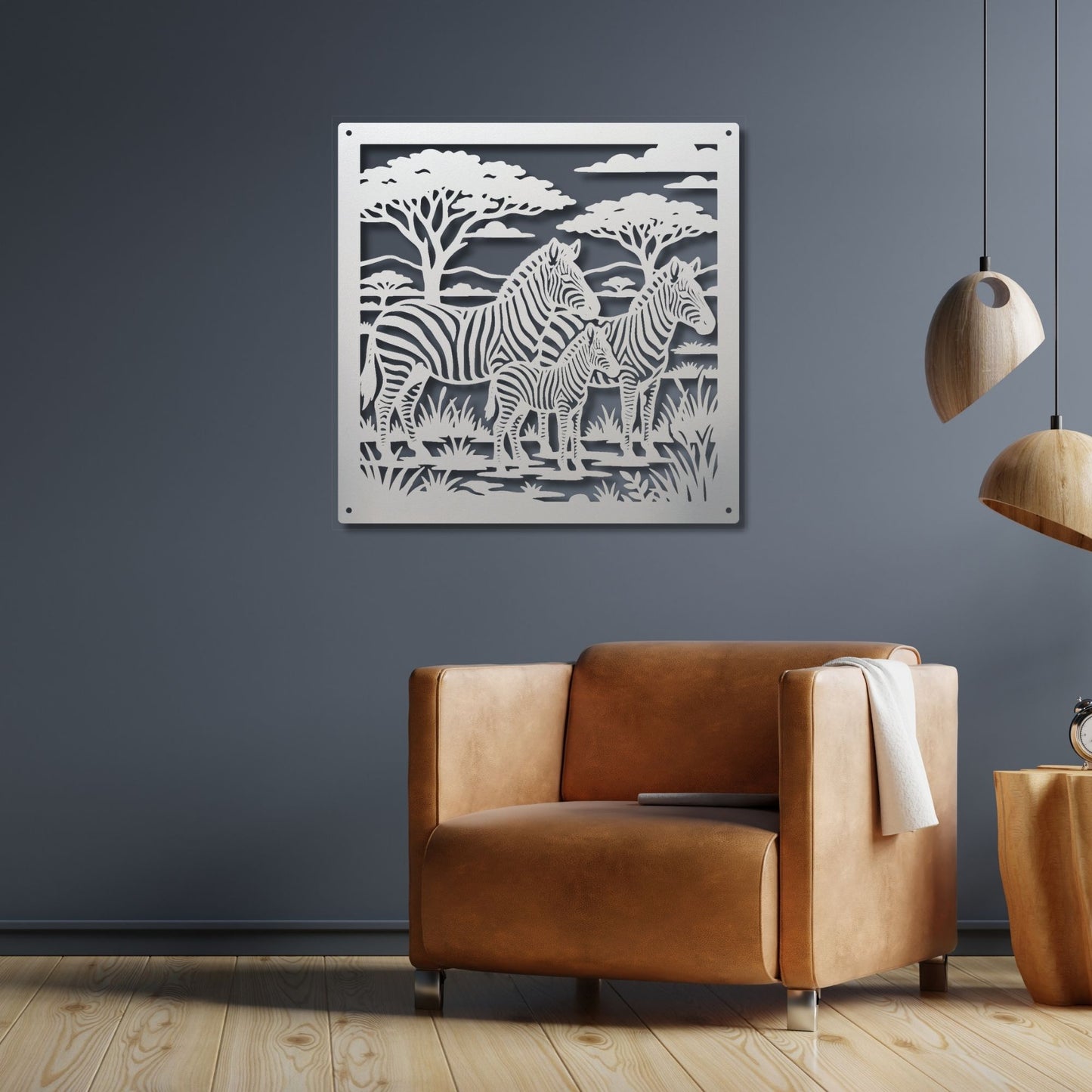 African Zebra Metal Wall Art, Safari Animal Metal Sign, Zebra Stripes Home Decor, African Wildlife Wall Hanging, Nature Lover Gift, Savannah Silhouette