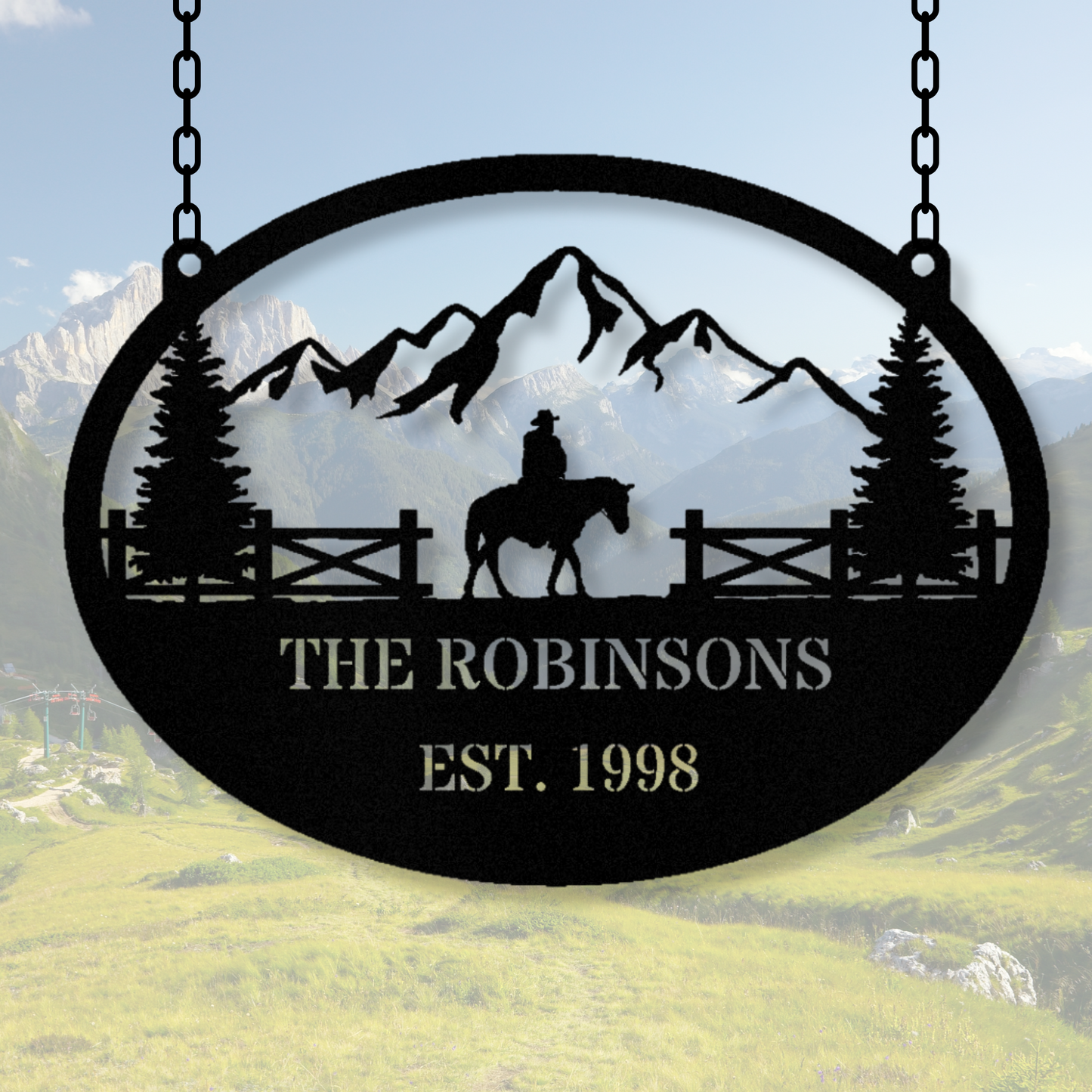 Personalized Horse Farm Metal Sign, Family Name Metal Hanging Sign, Metal Horse Sign, Horse Ranch Signs, Farm Address Metal Sign, Barn Sign