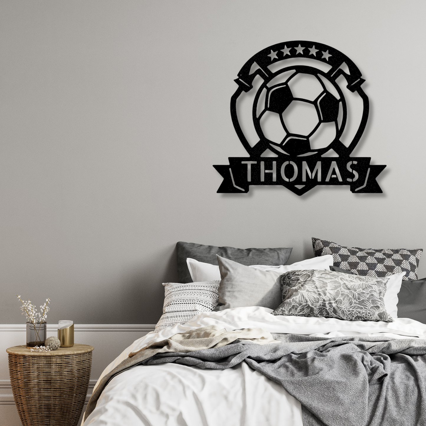 Custom Soccer  Metal Sign, Personalized Name Soccer Monogram Gift For A Soccer Player, Birthday Gift From Loving Mother, Soccer Name Sign.