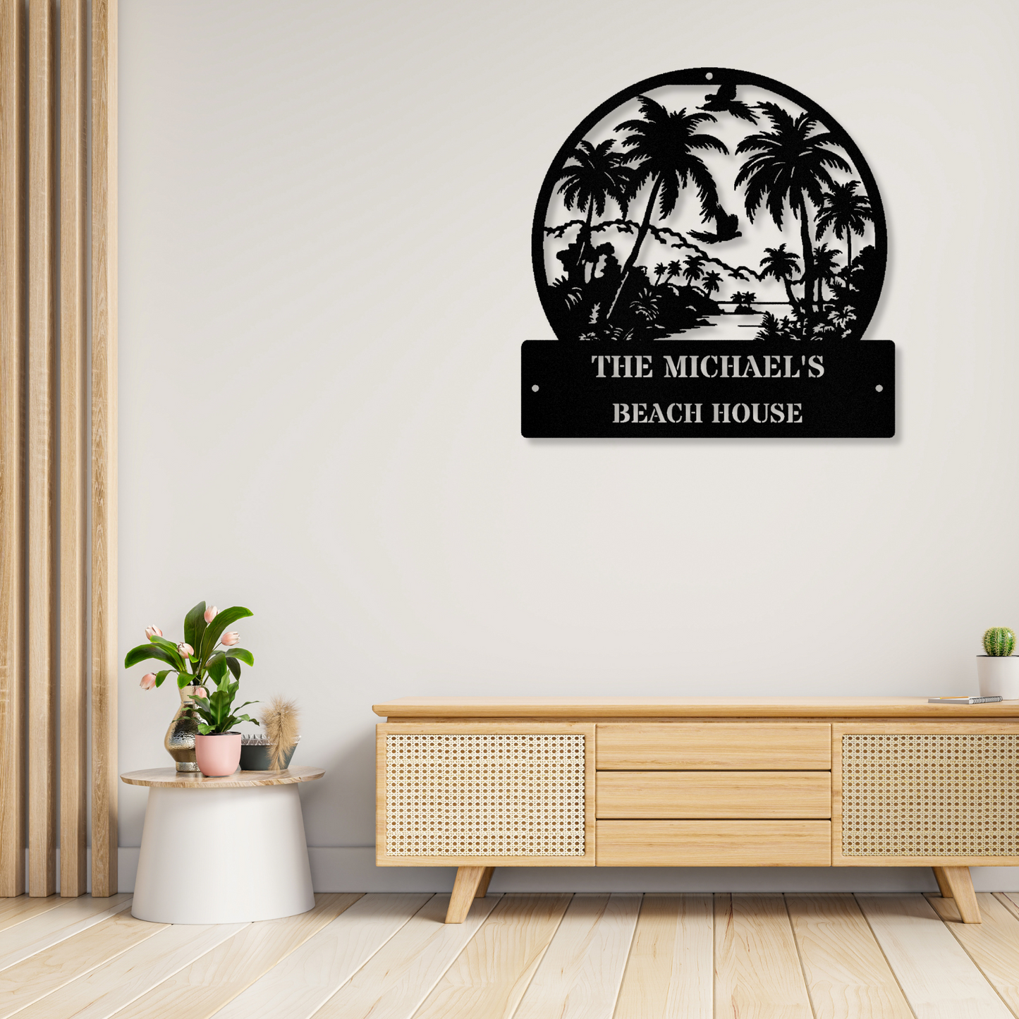 Customized Beach House Sign, Personalized Beach Wall Art, Summer Decor, Beach House Sign, Outdoor Indoor Metal Sign, Lake House Sign