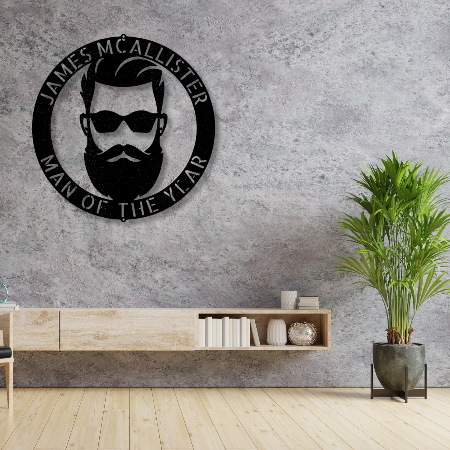 Custom Manly Metal  Sign, Personalized Bearded Face Metal Art, Birthday Gift, Man Cave Decor