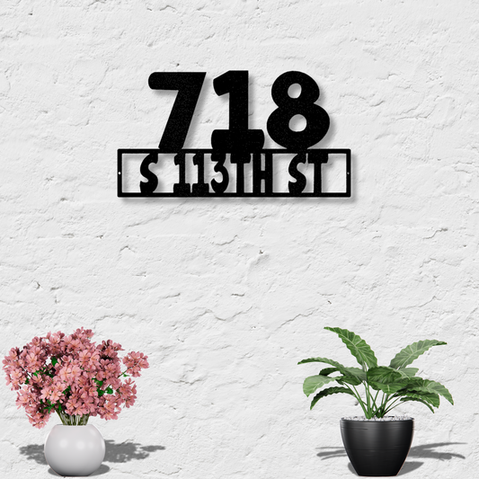 Custom Address Metal Sign, Personalized Address Monogram, Front Door Sign, Front Porch Hanging, Home Address Sign.