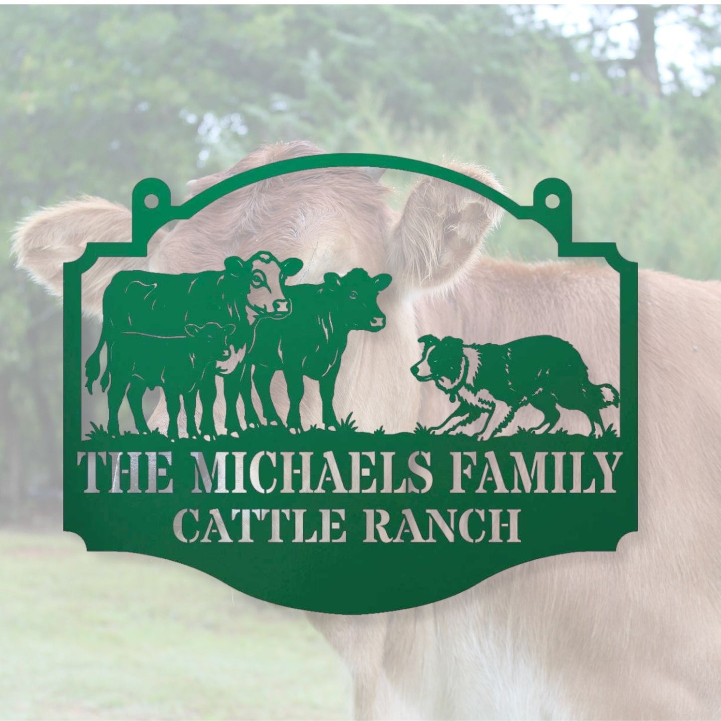 Custom Cattle Ranch Metal Sign | Personalized Farm Name Sign | Metal Ranch Gate Decor, Livestock Barn Sign, Housewarming Gift, Outdoor