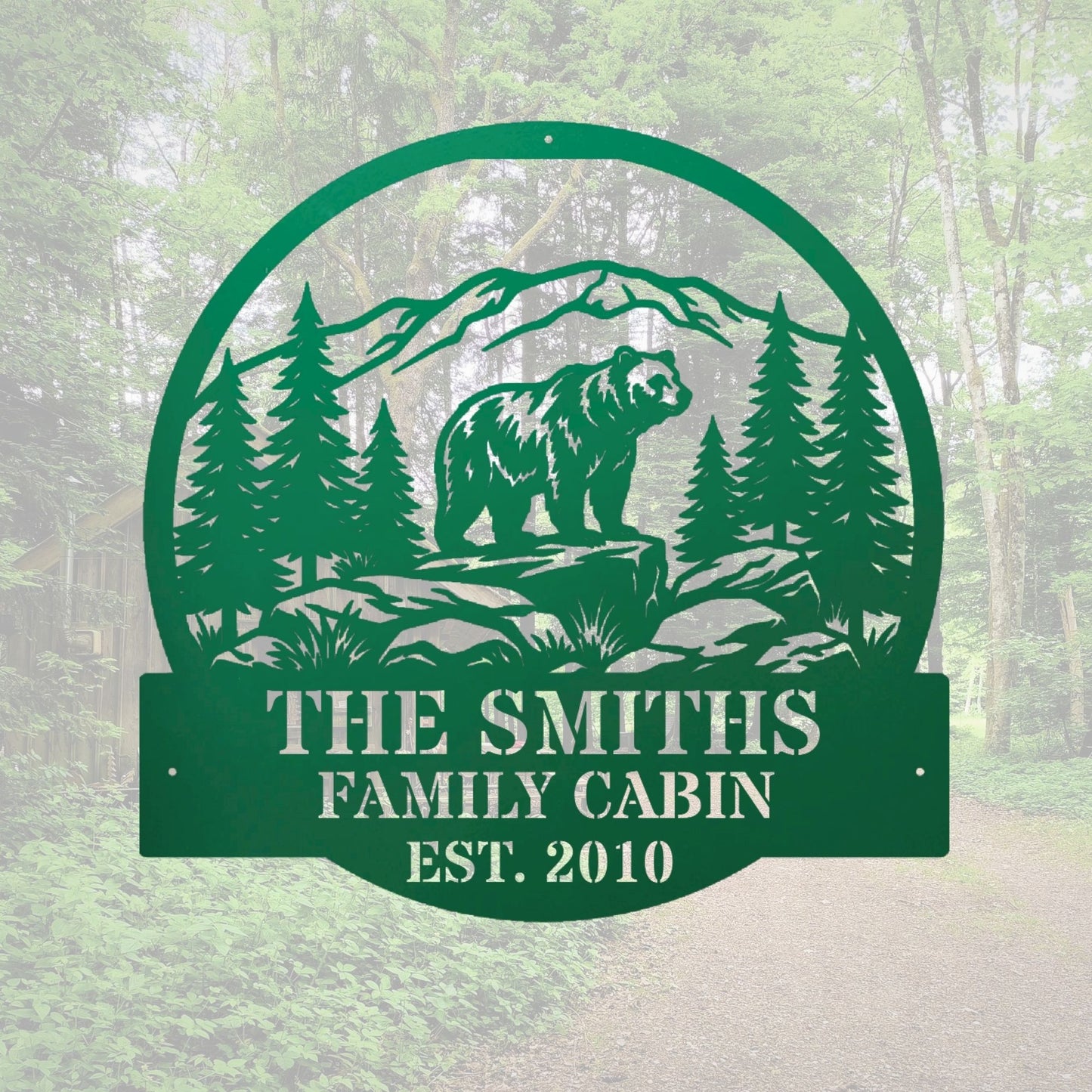 Personalized Mountain Cabin Decor Sign, Custom Cabin Sign, Rustic Lodge Decor, Mountain Home Gift, Cabin Wall Art, Wood Sign