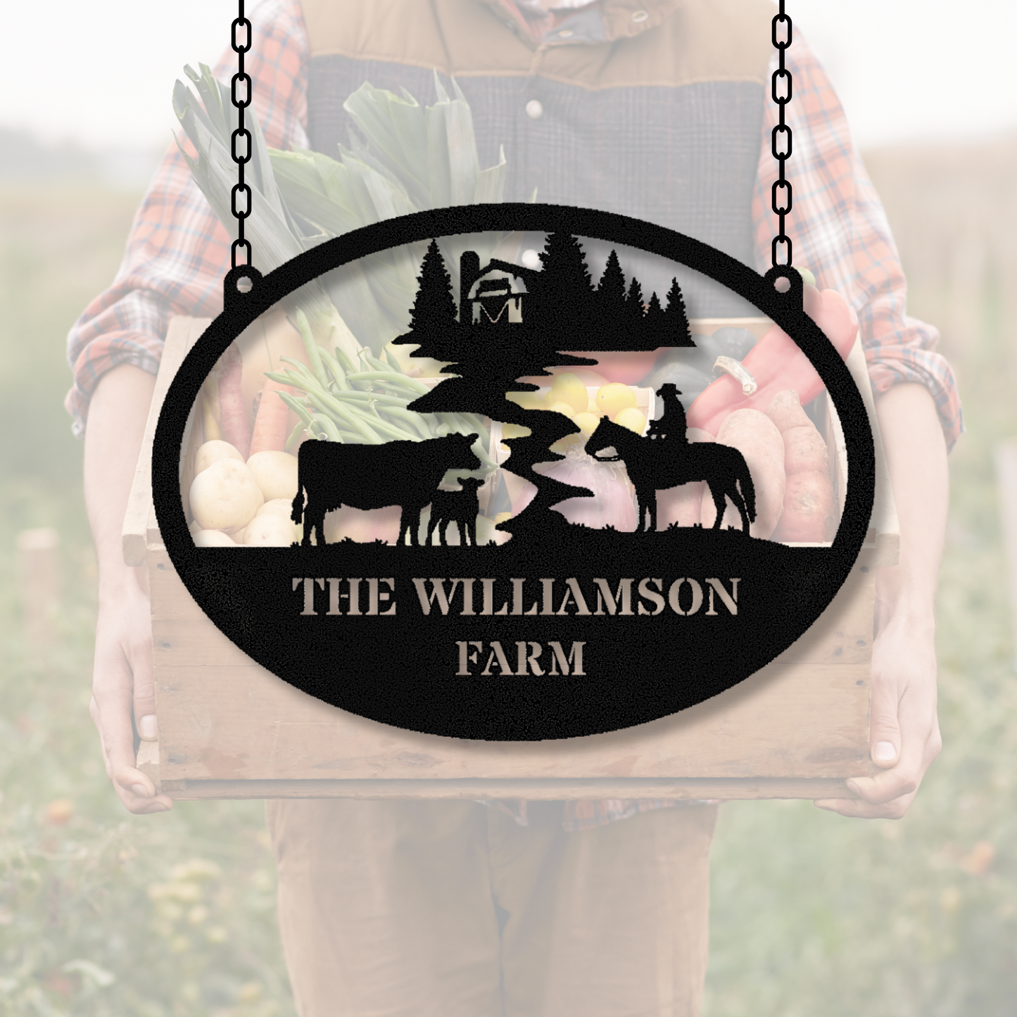 Horse Farm Hanging Addrress Metal Sign, Ranch Metal Sign, Farmhouse sign, Couple Name Plaque, Country Home Decor, Equestrian Metal Art