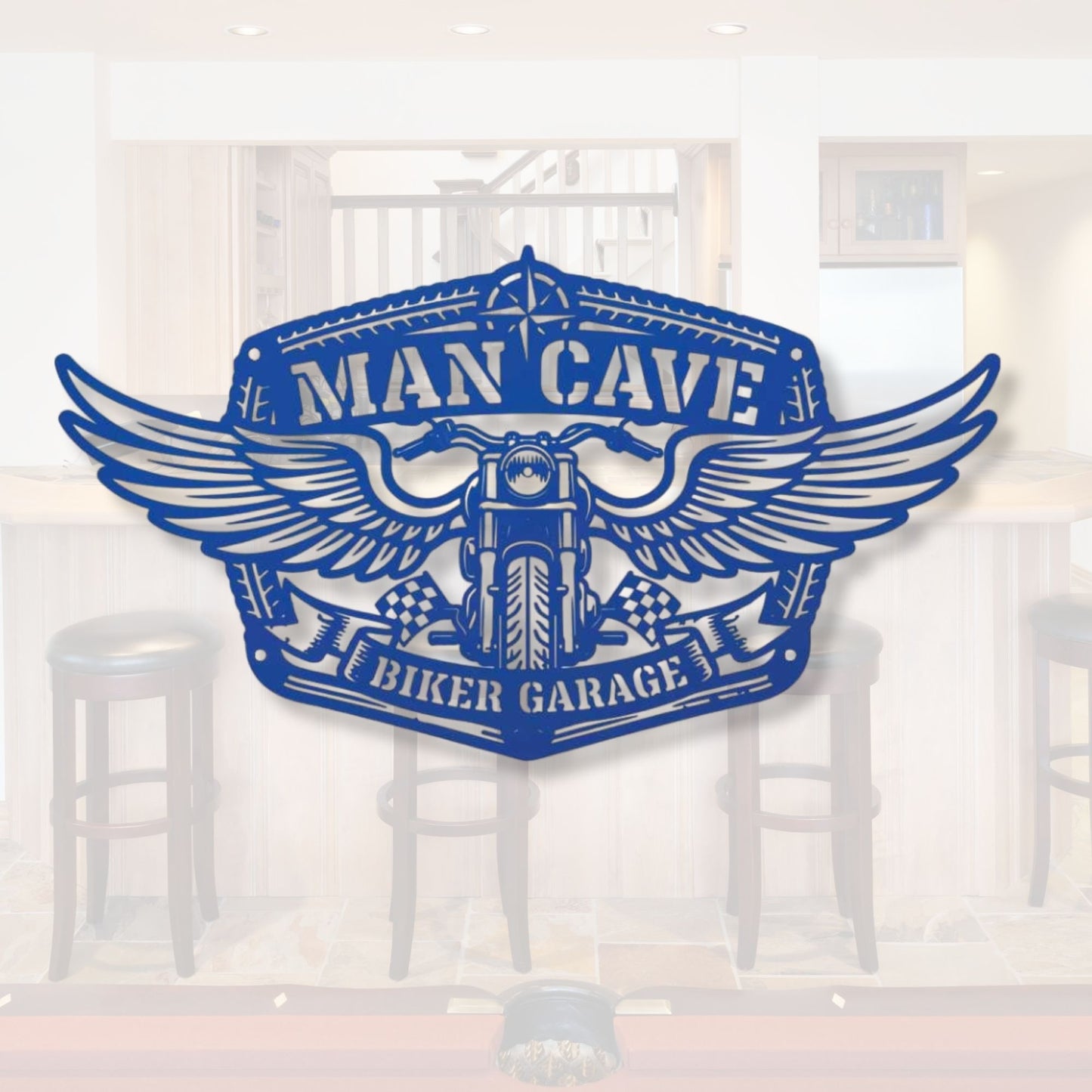 Biker Garage Metal Sign, Personalized Man Cave Decor, Custom Motorcycle Wall Art, Route 66 Retro Sign, Chopper Rider Gift, Workshop Sign