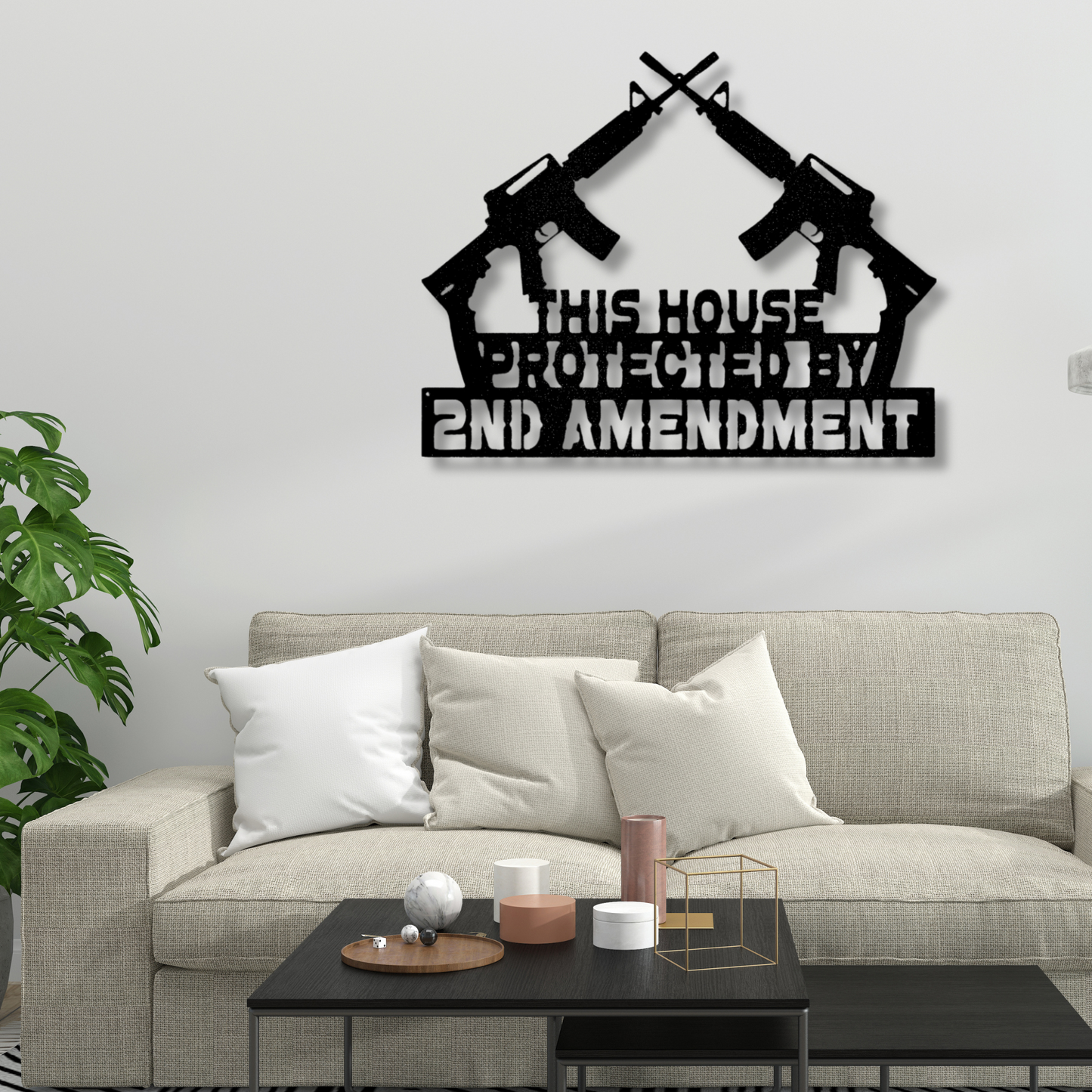 Protected by 2A Metal Steel Sign, 2nd Amendment Decor, Gun Rights Wall Art, Firearm Home Decor, NRA Gift Idea , Firearm Metal sign