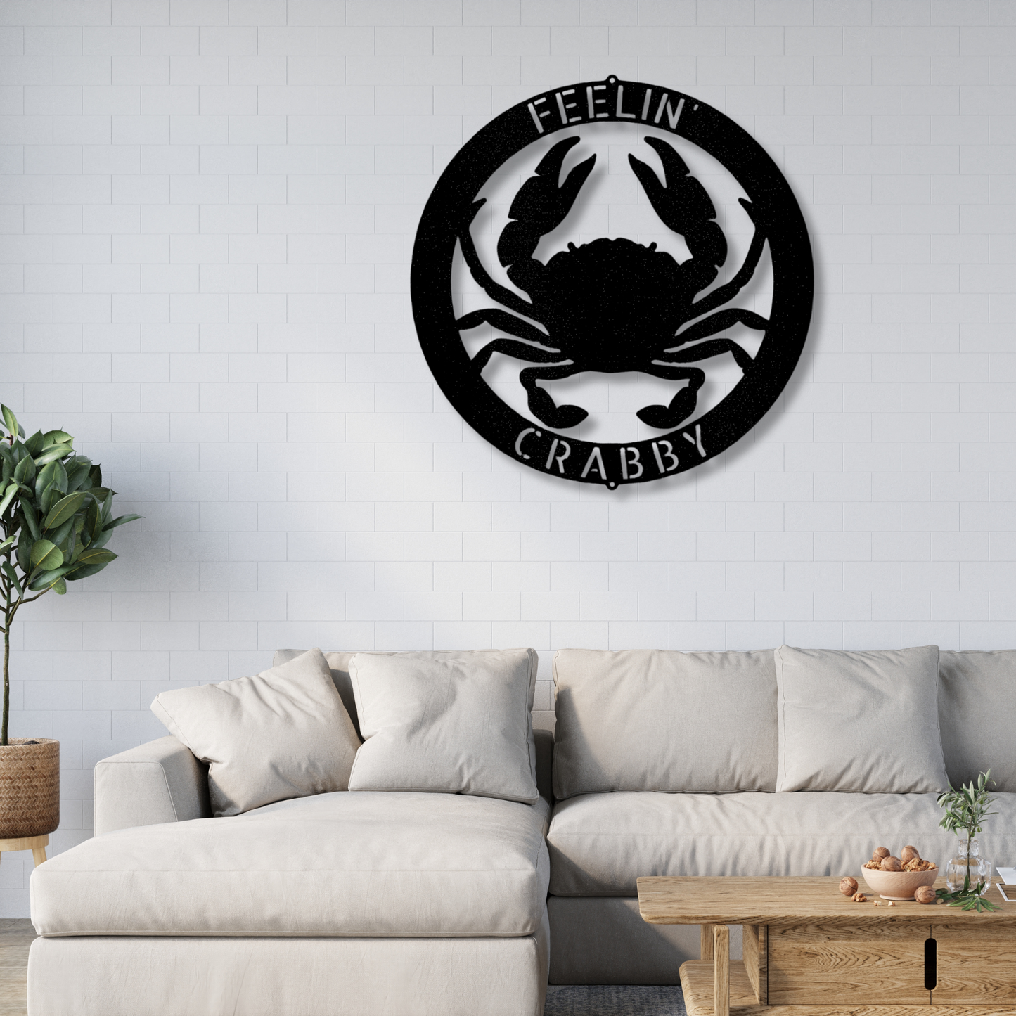 Custom Crab Ring Name Metal Art Sign, Personalized Crab Family Name Wall Art Decor,  Beach  House Wall Hangings, Personalized  Crab Door Decor, Housewarming Gift.