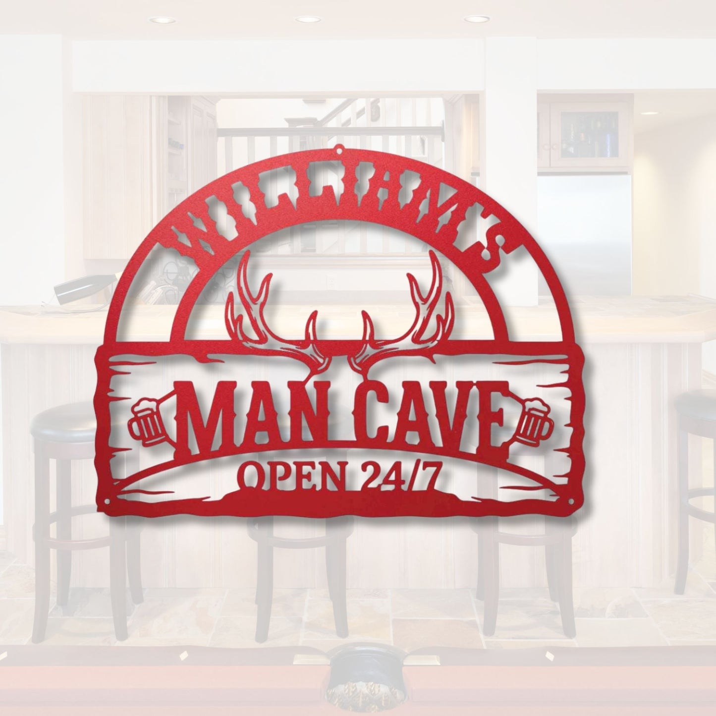 Custom Basement Bar Metal Sign, Personalized Man Cave Decor, Home Tavern Sign, Pub Wall Art, Speakeasy Decor, Gift for Him, Beer Sign