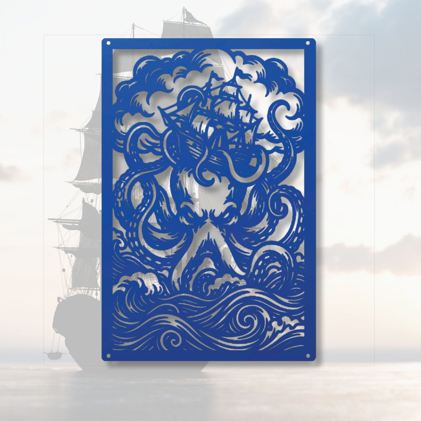 Kraken Wall Art, Octopus Print, Ocean Wall Decor, Nautical Art, Sea Creature Print, Marine Life Art, Coastal Home Decor